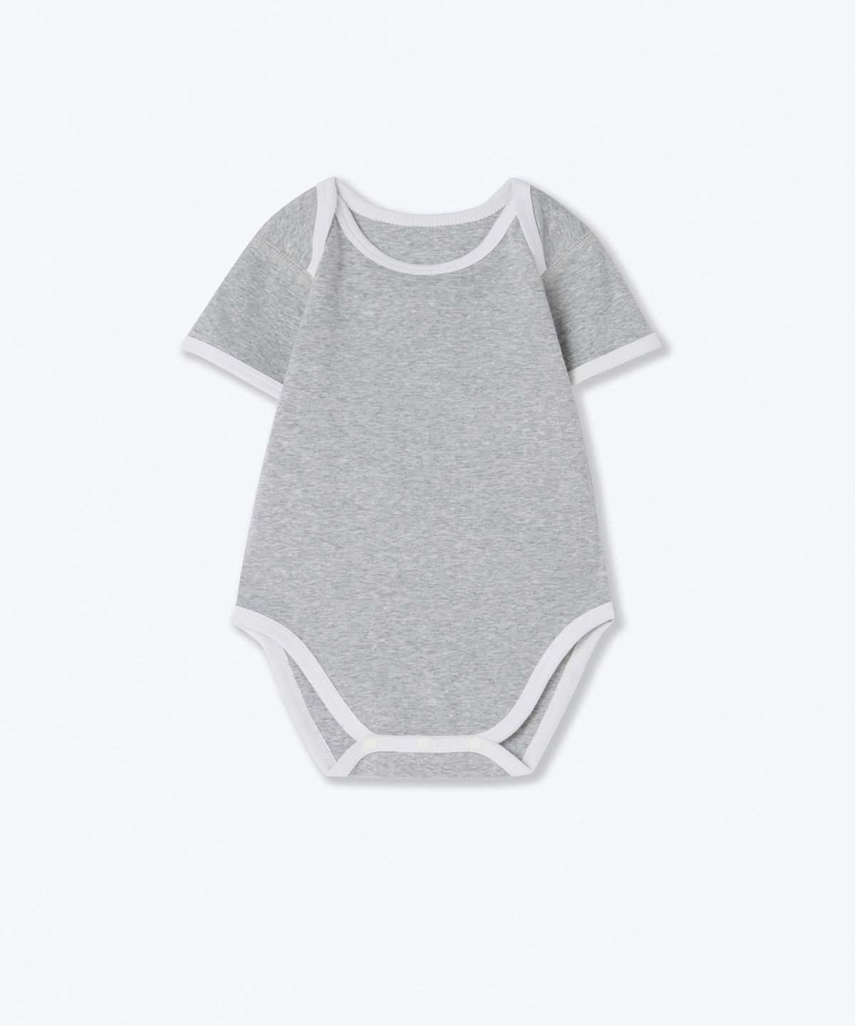 무신사 스탠다드 키즈(MUSINSA STANDARD KIDS) 베이비 링거 반소매 바디수트 2팩 [블랙/멜란지 그레이]