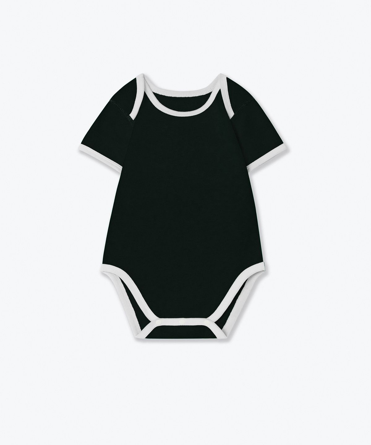 무신사 스탠다드 키즈(MUSINSA STANDARD KIDS) 베이비 링거 반소매 바디수트 2팩 [블랙/멜란지 그레이]