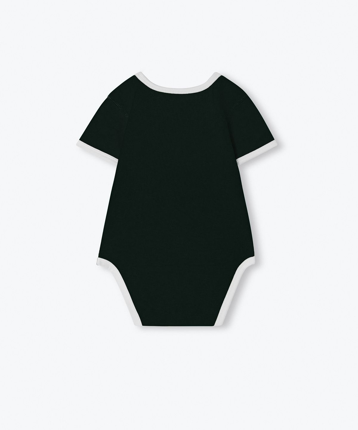 무신사 스탠다드 키즈(MUSINSA STANDARD KIDS) 베이비 링거 반소매 바디수트 2팩 [블랙/멜란지 그레이]