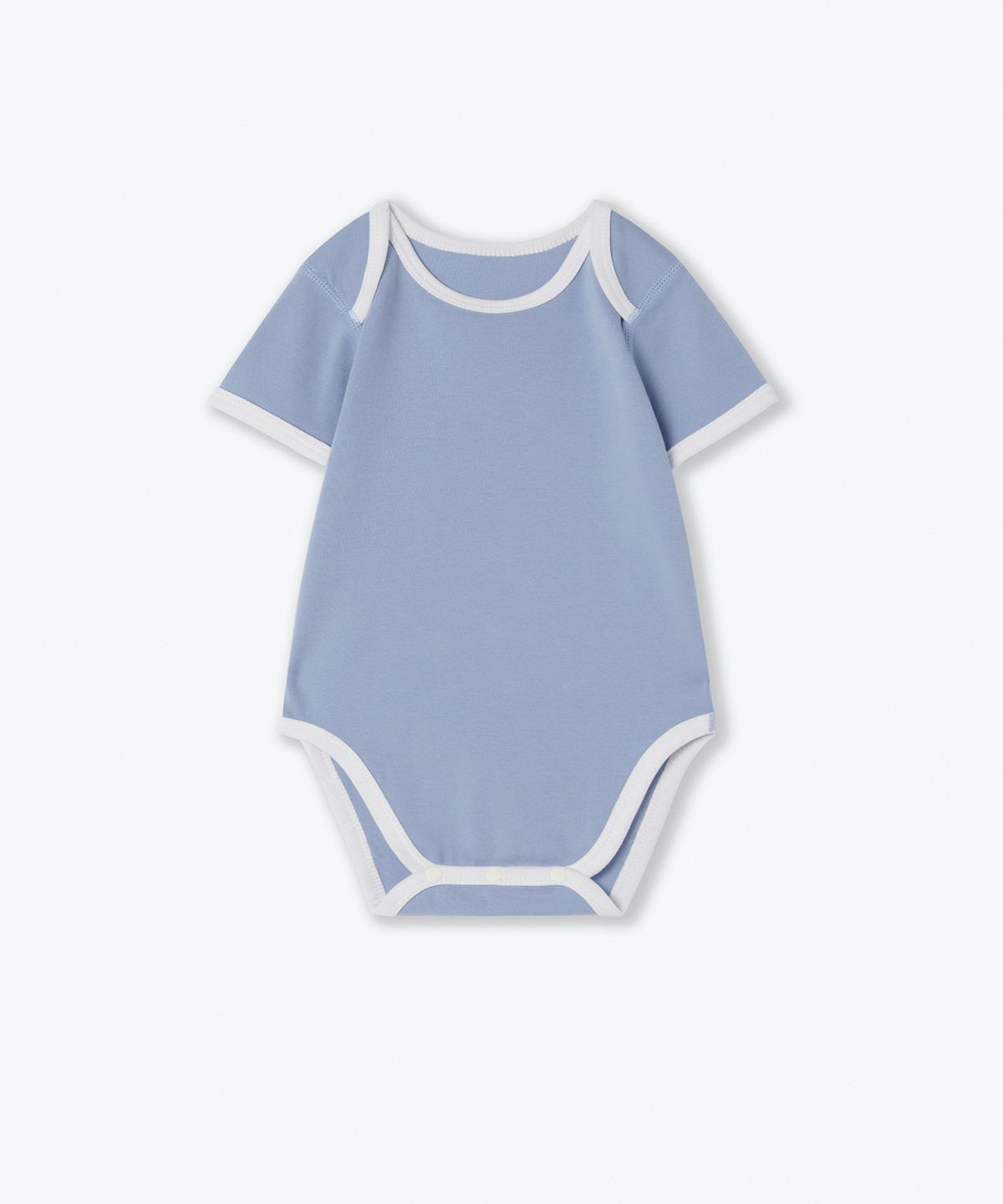 무신사 스탠다드 키즈(MUSINSA STANDARD KIDS) 베이비 링거 반소매 바디수트 2팩 [블루/파스텔 블루]