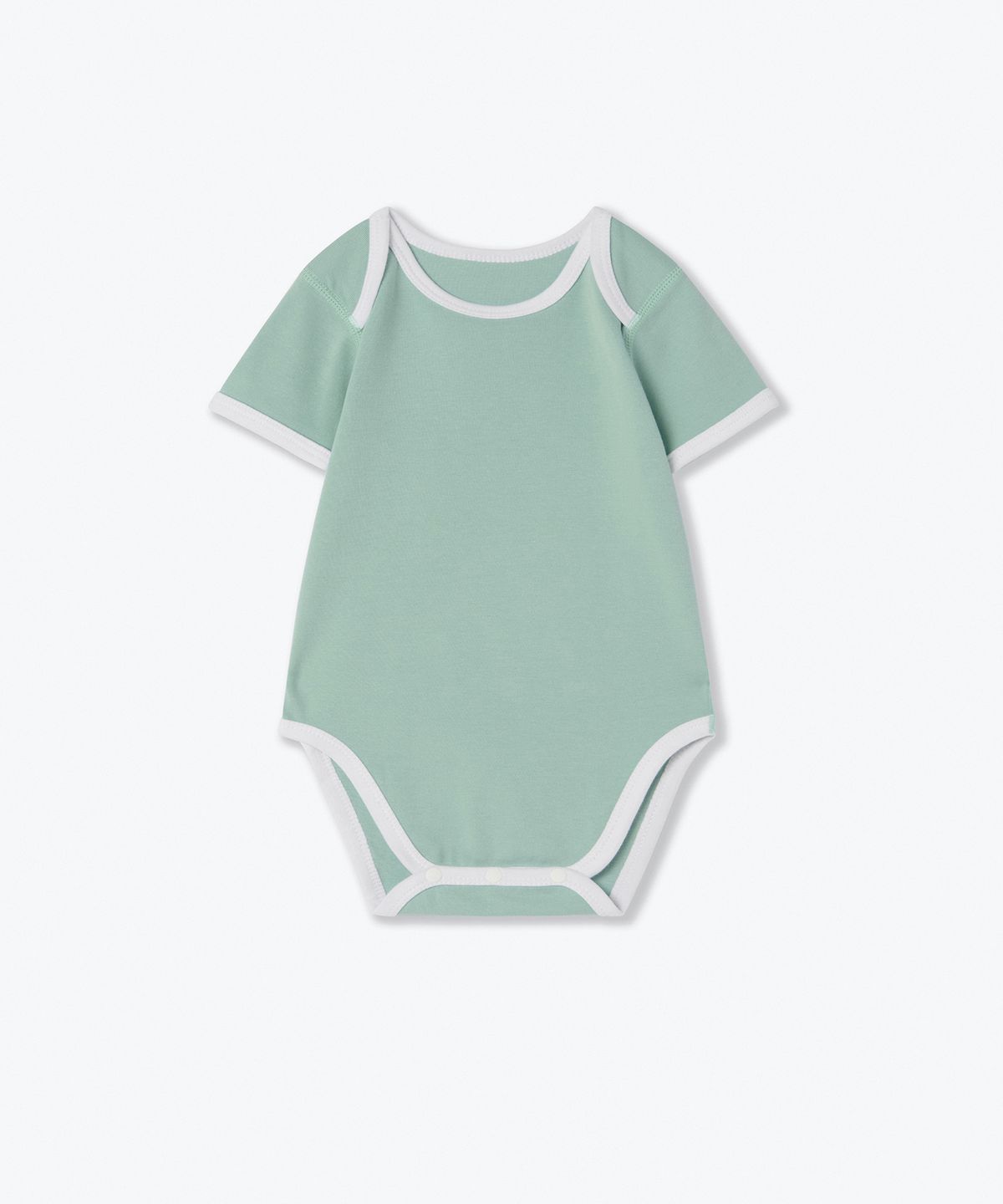 무신사 스탠다드 키즈(MUSINSA STANDARD KIDS) 베이비 링거 반소매 바디수트 2팩 [그린/더스티 민트]