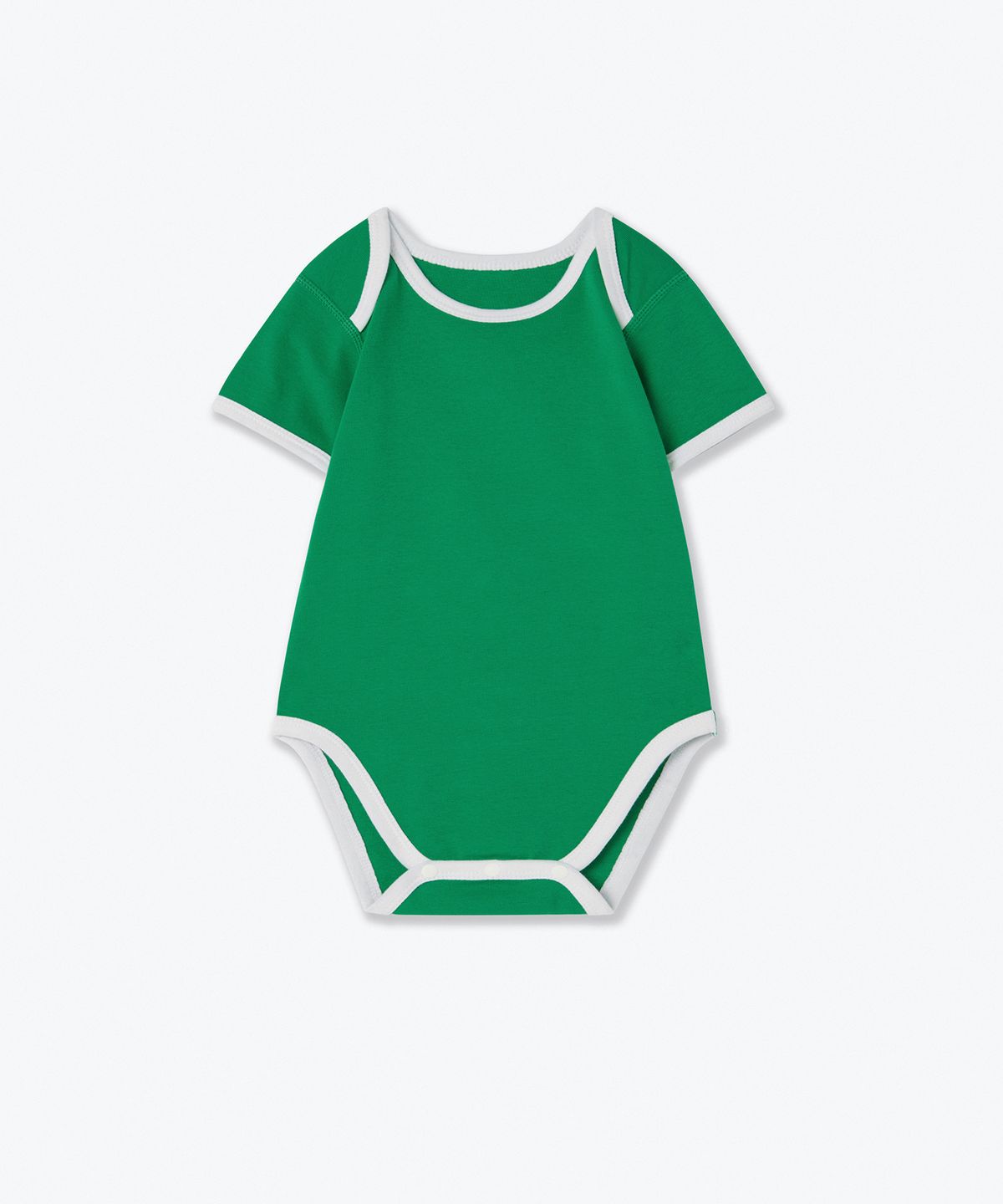 무신사 스탠다드 키즈(MUSINSA STANDARD KIDS) 베이비 링거 반소매 바디수트 2팩 [그린/더스티 민트]