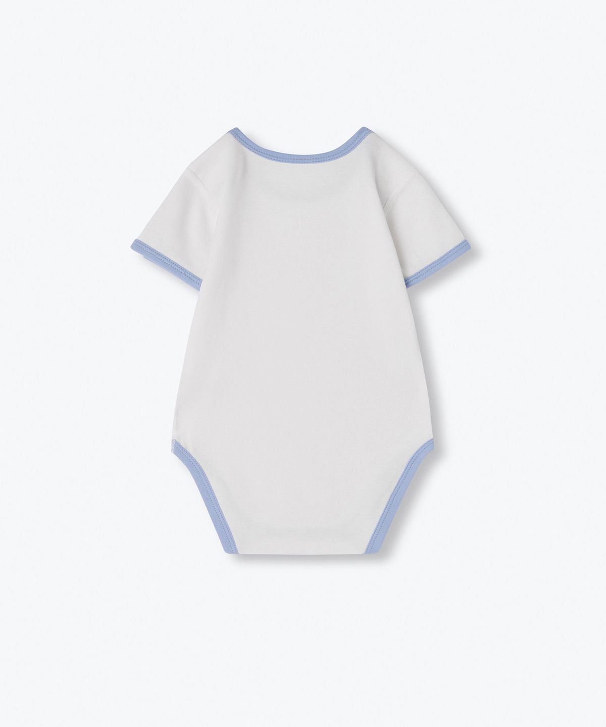 무신사 스탠다드 키즈(MUSINSA STANDARD KIDS) 베이비 링거 반소매 바디수트 2팩 [화이트/화이트 파스텔 블루]
