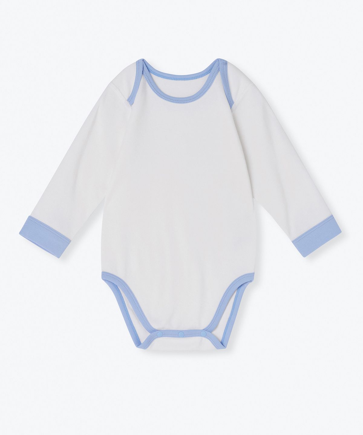 무신사 스탠다드 키즈(MUSINSA STANDARD KIDS) 베이비 링거 바디수트 2팩 [화이트/화이트 파스텔 블루]
