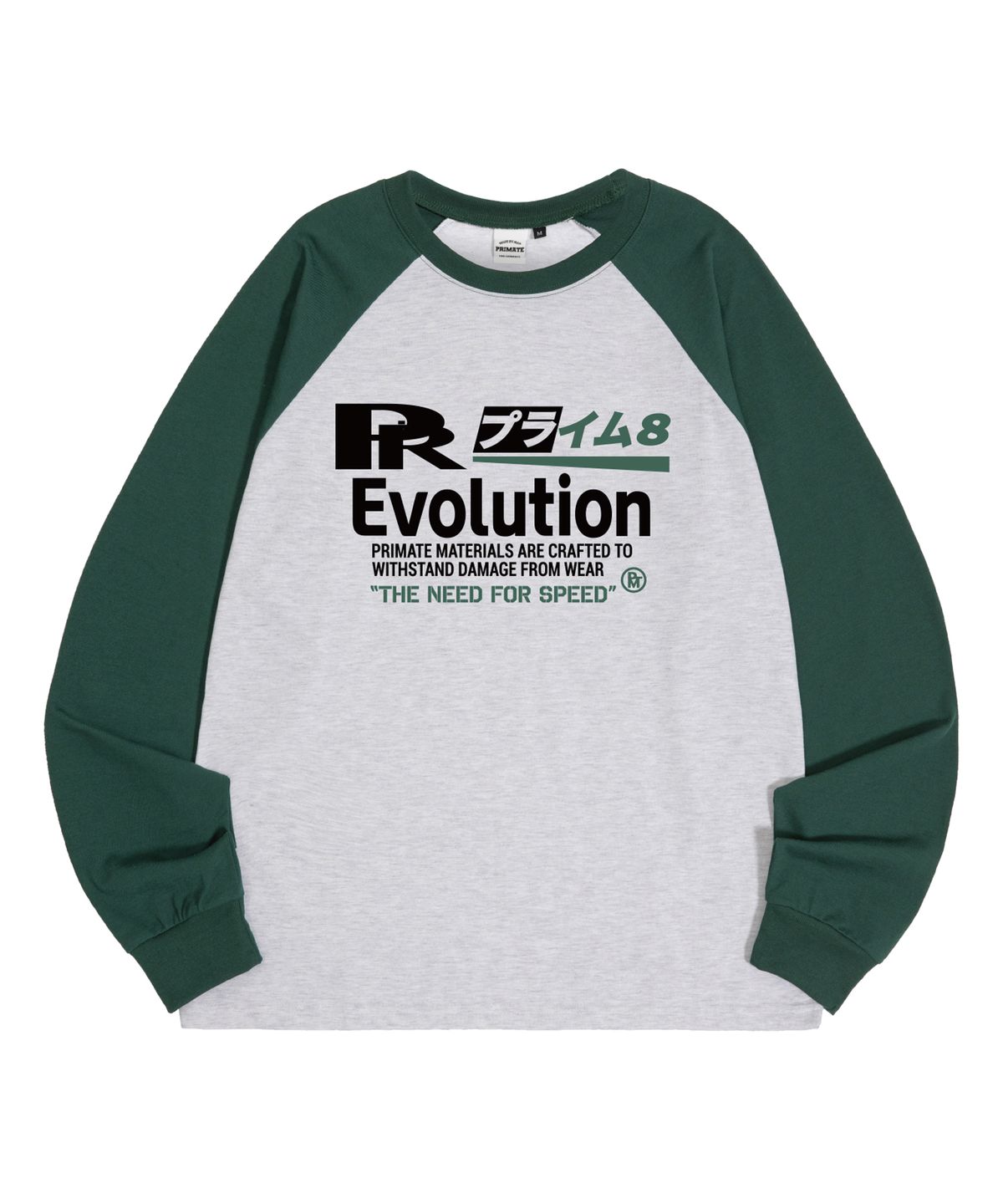 프라임에이트(PRIMATE) EVOLUTION 오버핏 래글런 롱 슬리브 5 COLORS