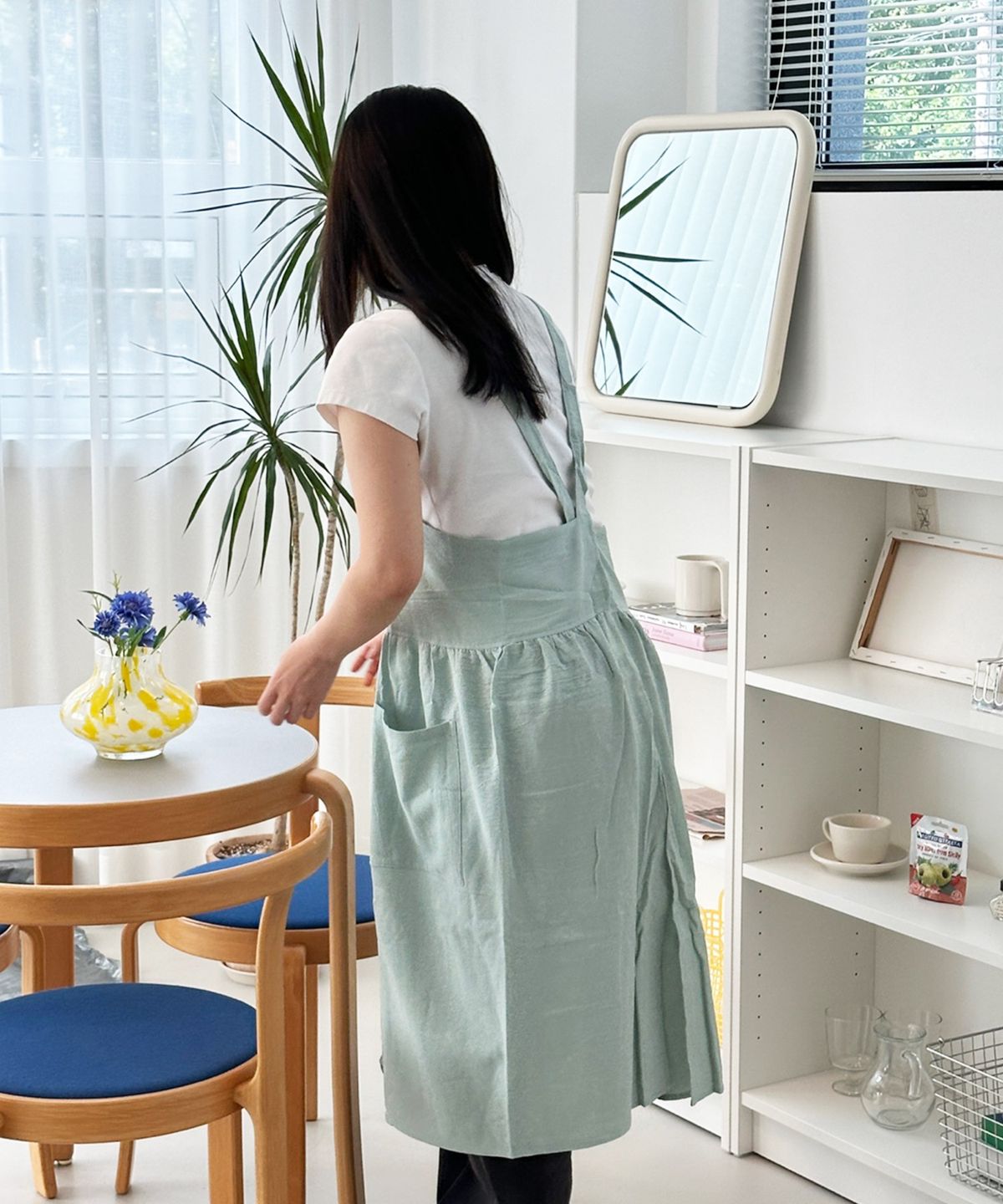 샤이닝홈(SHININGHOME) 루나 벨 면린넨 앞치마 4컬러
