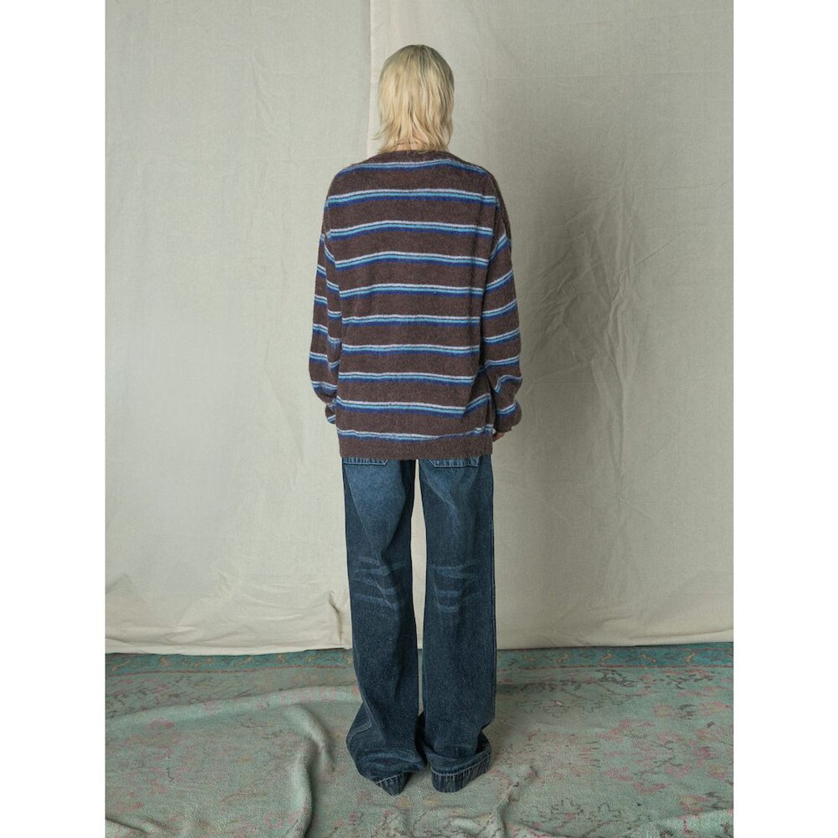 샌드 사운드(SAND SOUND) Mohair Stripe Cardigan  Brown