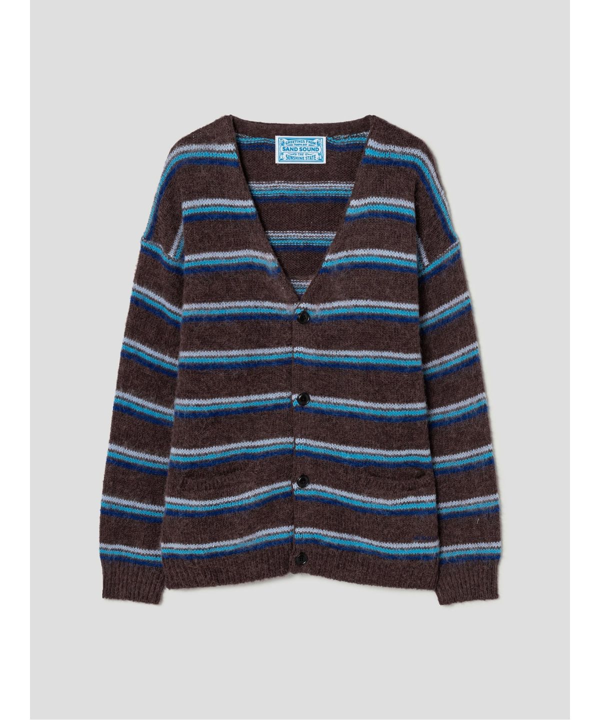 샌드 사운드(SAND SOUND) Mohair Stripe Cardigan  Brown