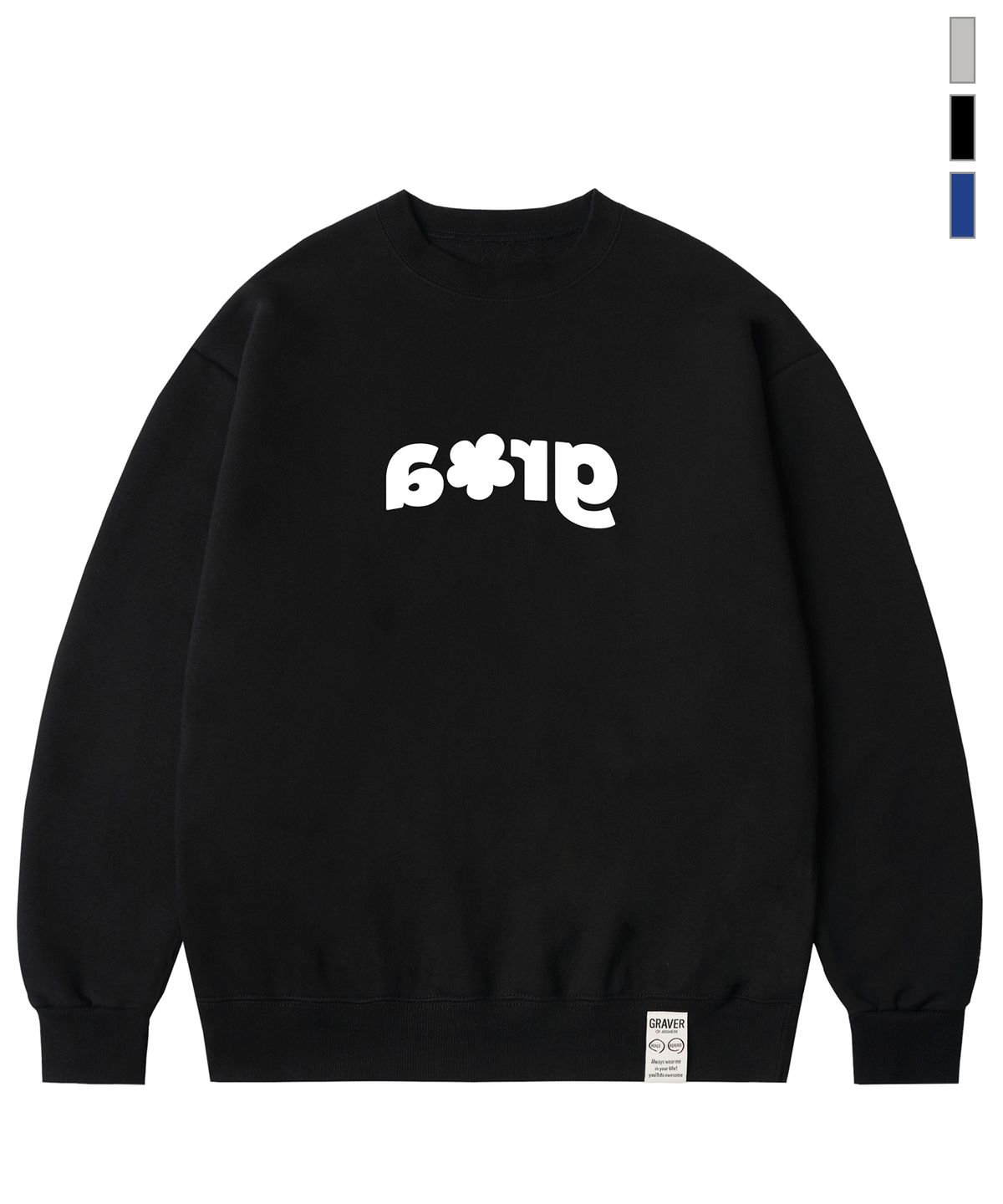 그레이버(GRAVER) [UNISEX]GRAR 실루엣 플라워 맨투맨_3color