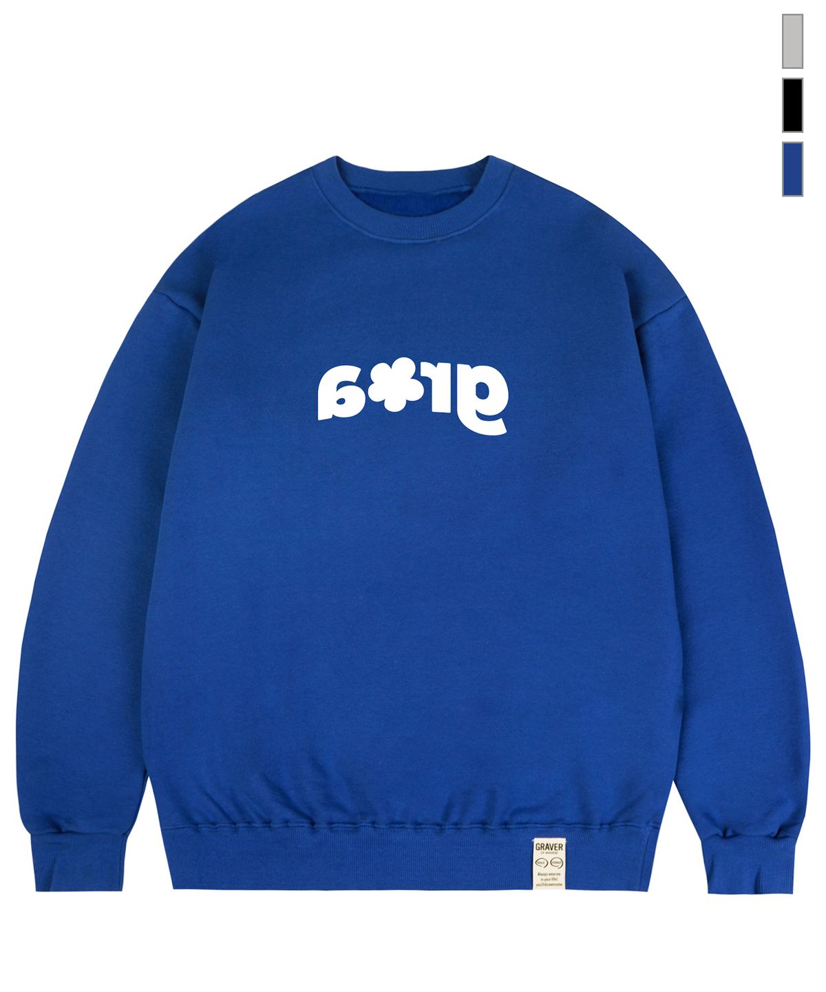 그레이버(GRAVER) [UNISEX]GRAR 실루엣 플라워 맨투맨_3color