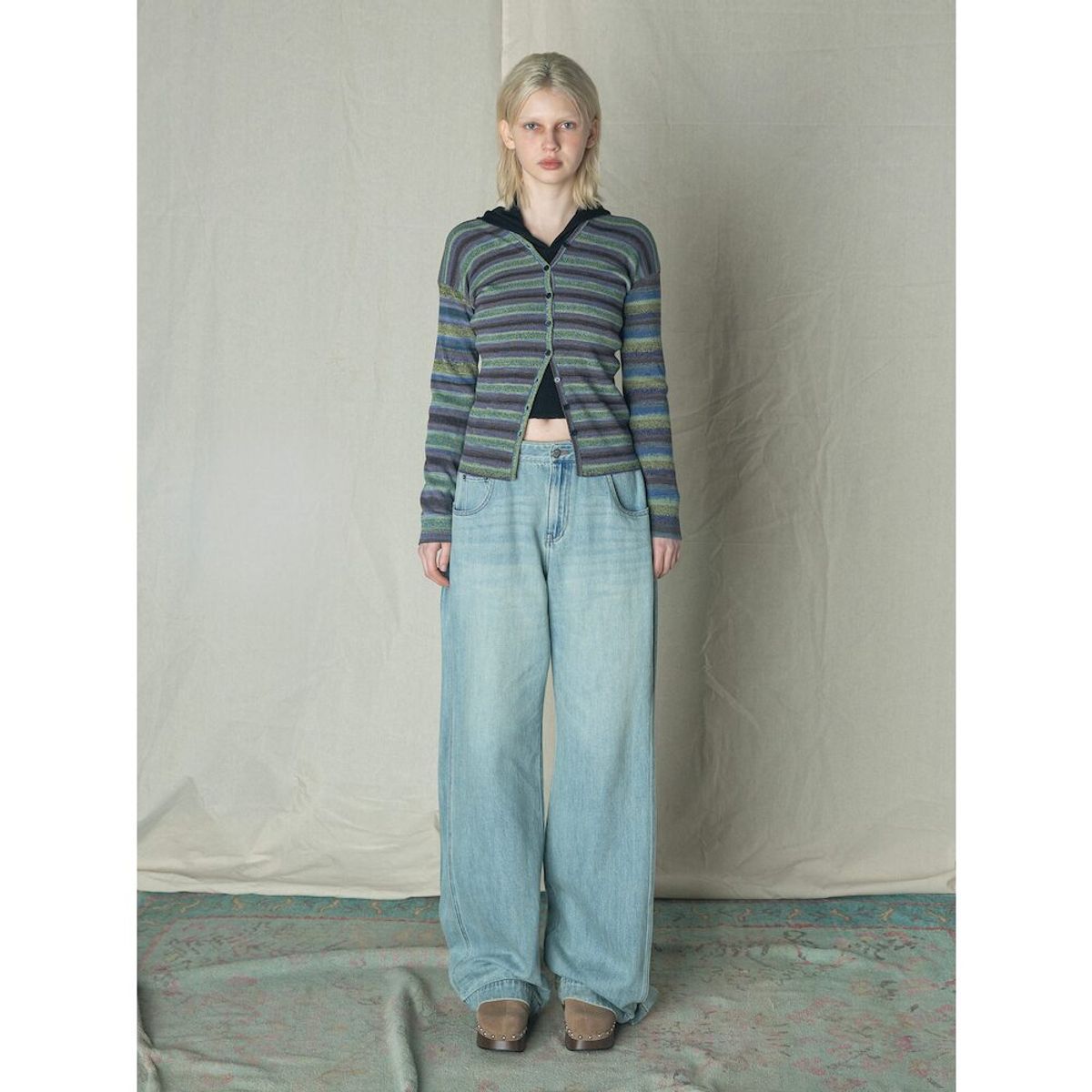 샌드 사운드(SAND SOUND) Gather Wide Denim Pants  Sky Blue