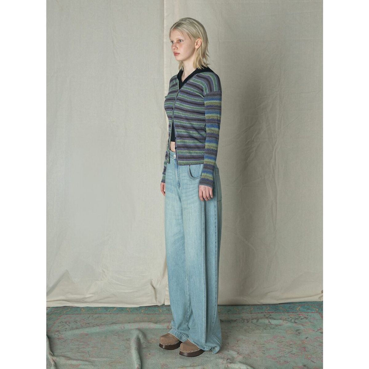 샌드 사운드(SAND SOUND) Gather Wide Denim Pants  Sky Blue
