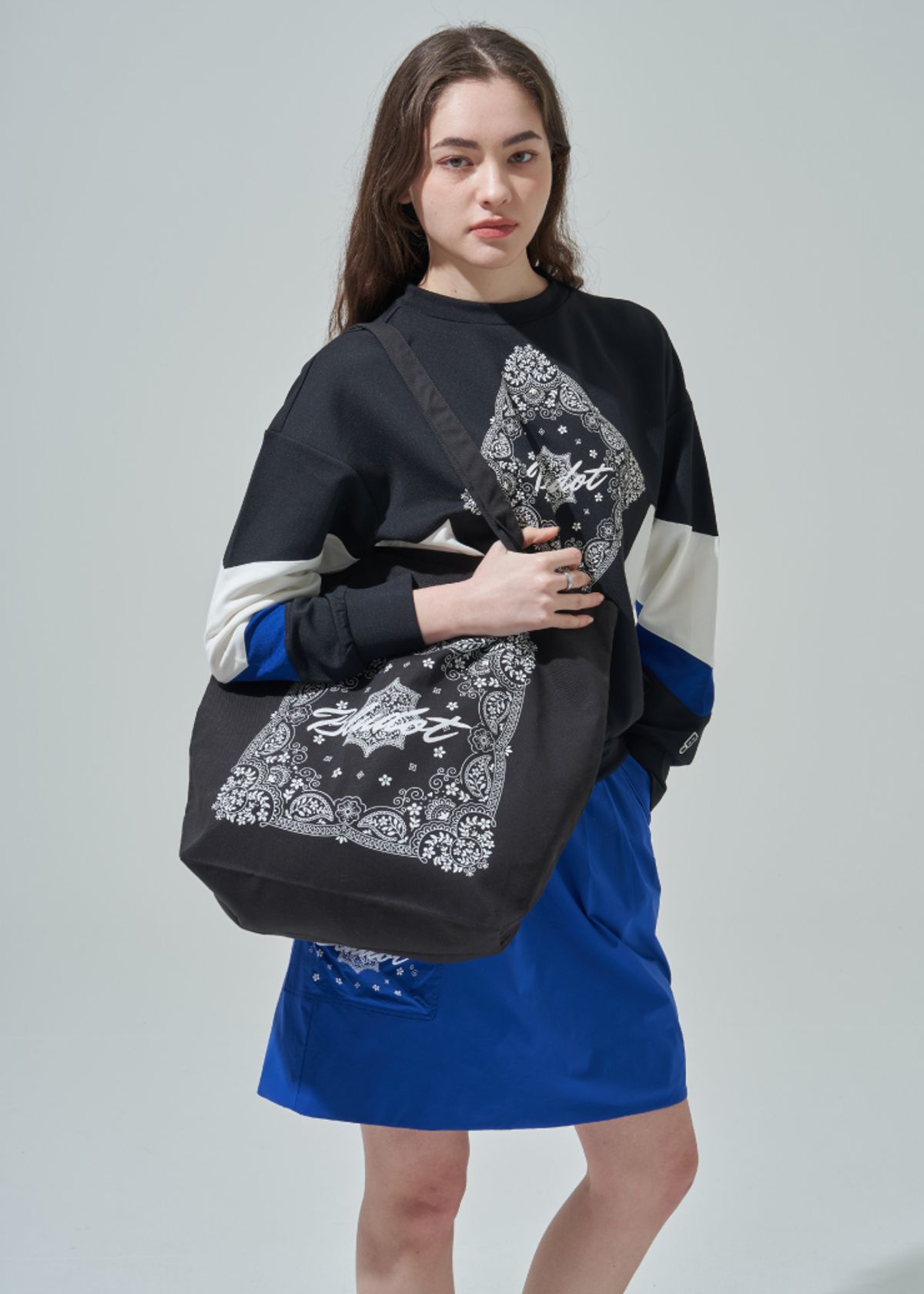 블루닷(BLUDOT) 반다나 캔버스 에코백 라지_BK