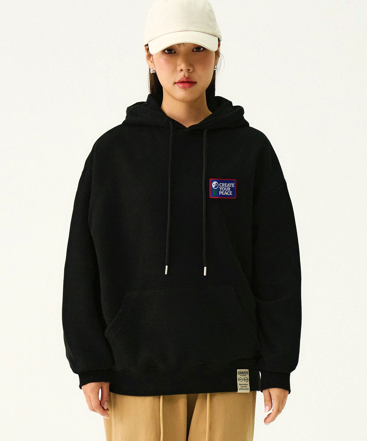 그레이버(GRAVER) [UNISEX]CREATE YOUR PEACE 후드티_2color