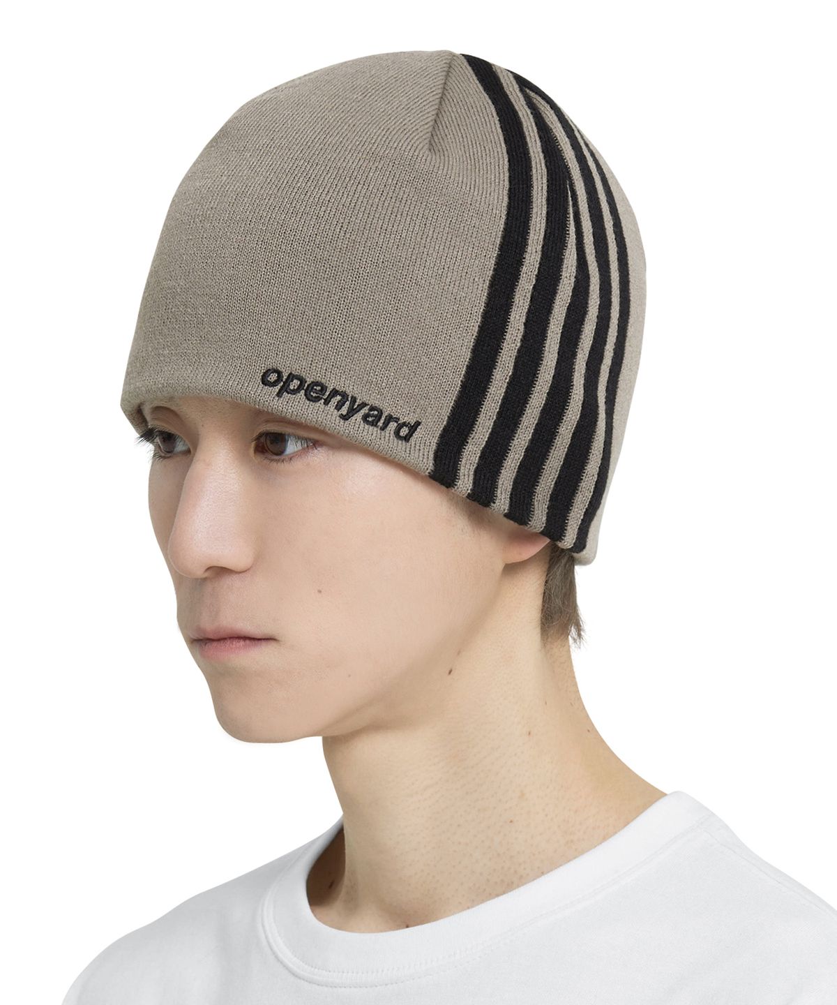 오픈야드(오와이)(OPENYARD(OY)) LINED LOGO BEANIE - SAND
