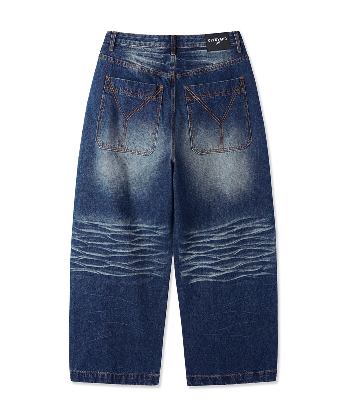 오픈야드(오와이)(OPENYARD(OY)) WIDE VOLUME PANTS - MID BLUE