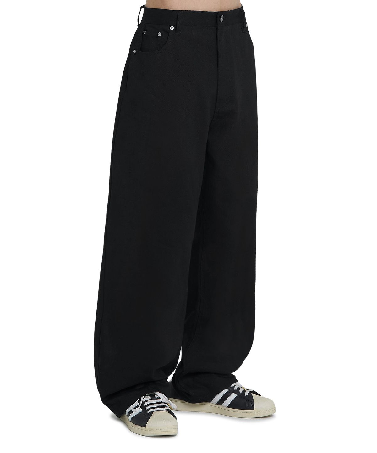 오픈야드(오와이)(OPENYARD(OY)) ODOLLY BACK POCKET LOOSE BAGGY PANTS - BLACK