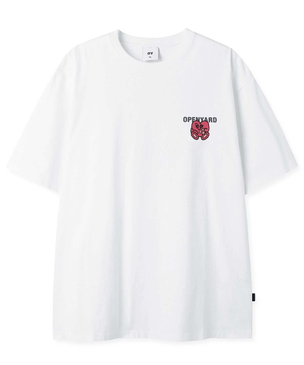 오픈야드(오와이)(OPENYARD(OY)) BOUCLE HEART TEE - WHITE