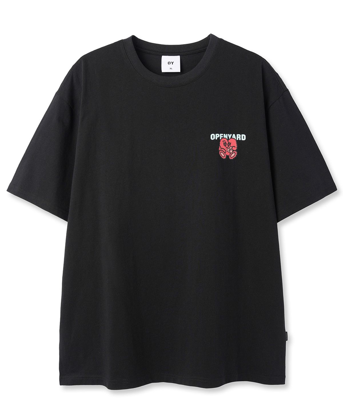 오픈야드(오와이)(OPENYARD(OY)) BOUCLE HEART TEE - BLACK