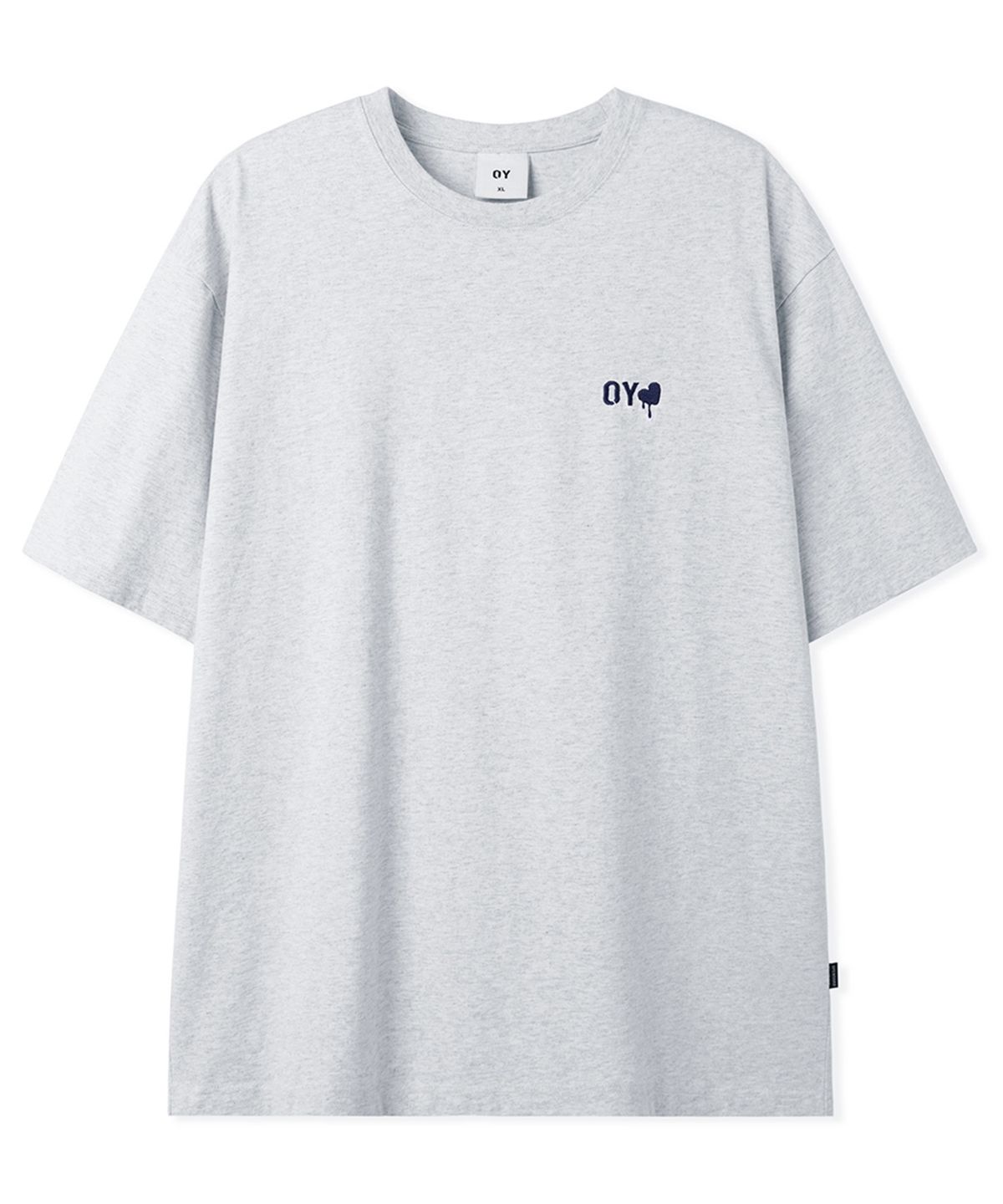 오픈야드(오와이)(OPENYARD(OY)) EMBROIDERED HEART TEE - LIGHT MELANGE