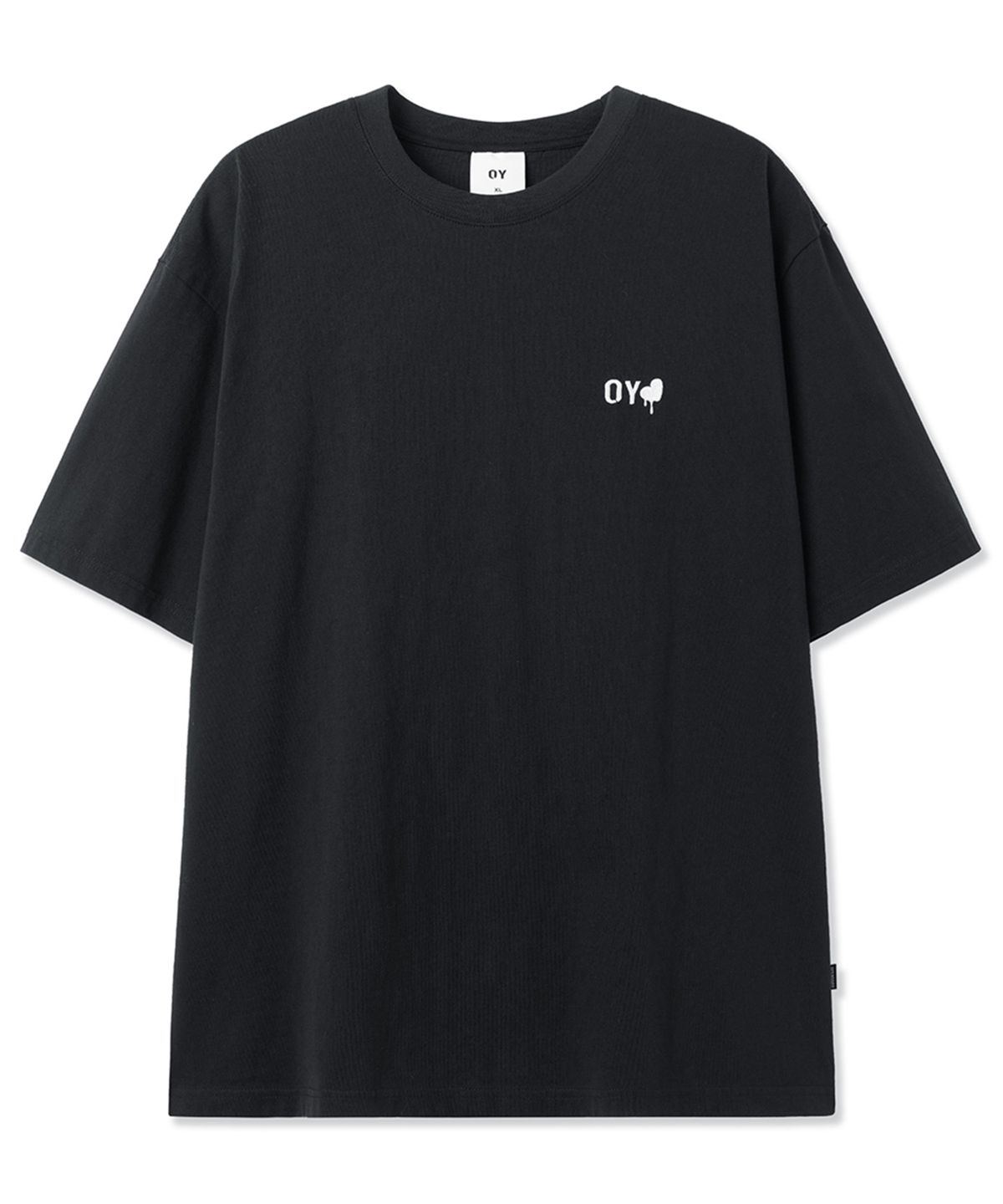 오픈야드(오와이)(OPENYARD(OY)) EMBROIDERED HEART TEE - BLACK