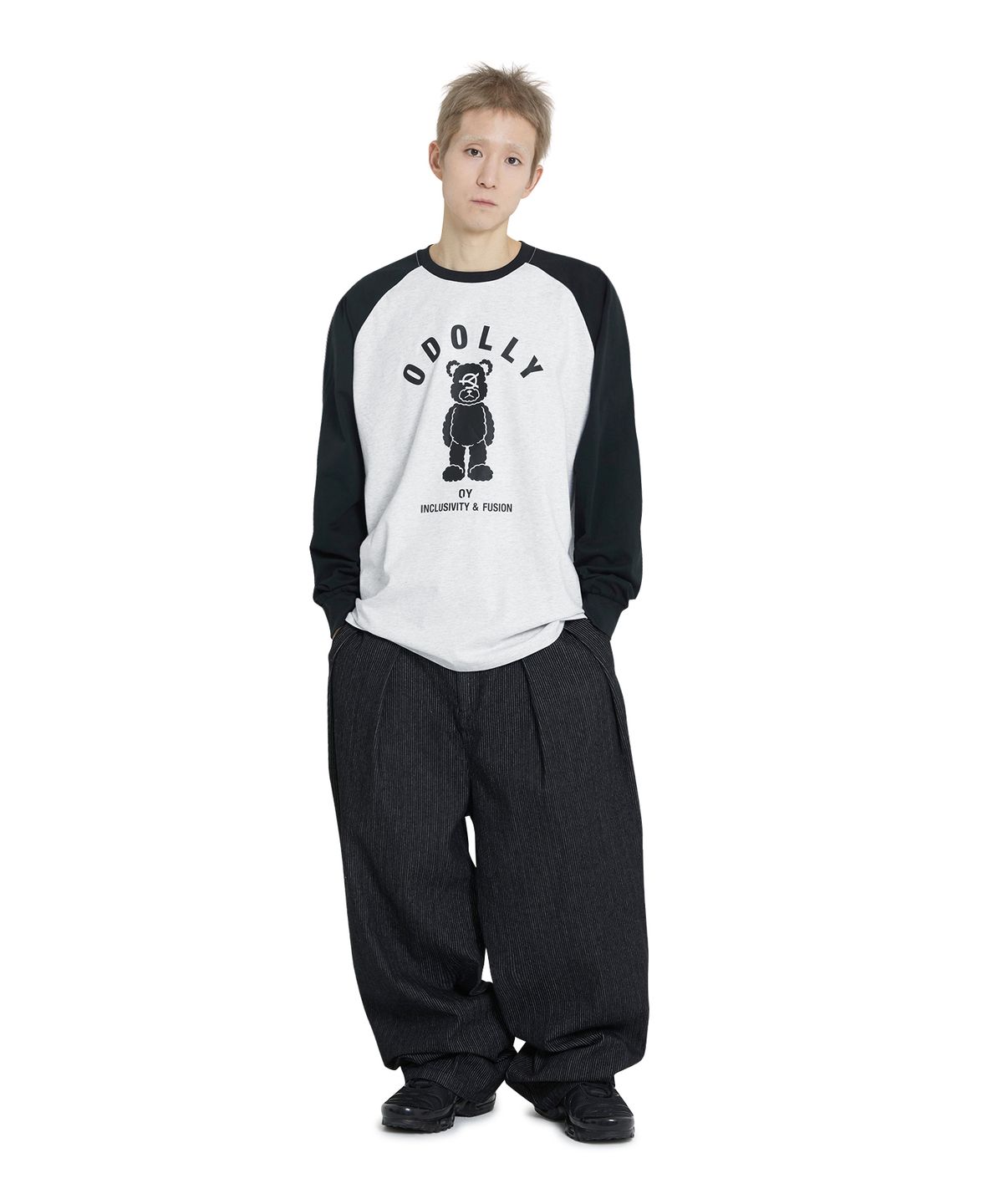오픈야드(오와이)(OPENYARD(OY)) ODOLLY RAGLAN L/S TEE - LIGHT MELANGE