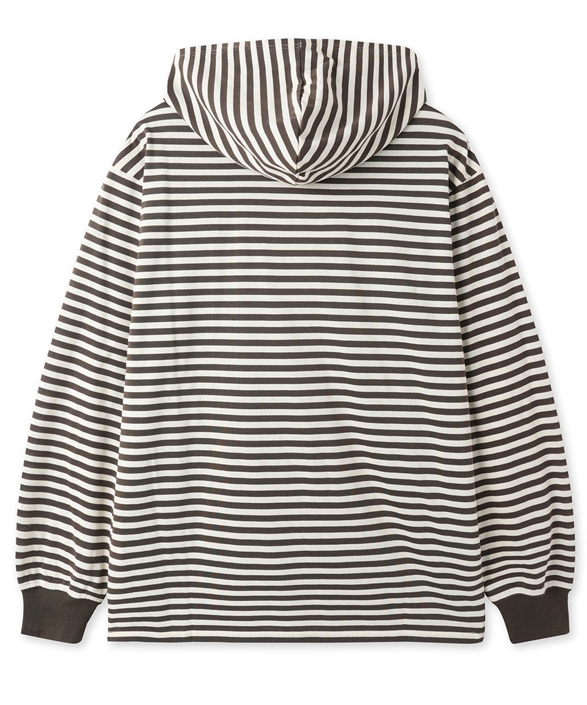 오픈야드(오와이)(OPENYARD(OY)) STRIPE HOODED L/S TEE - BROWN