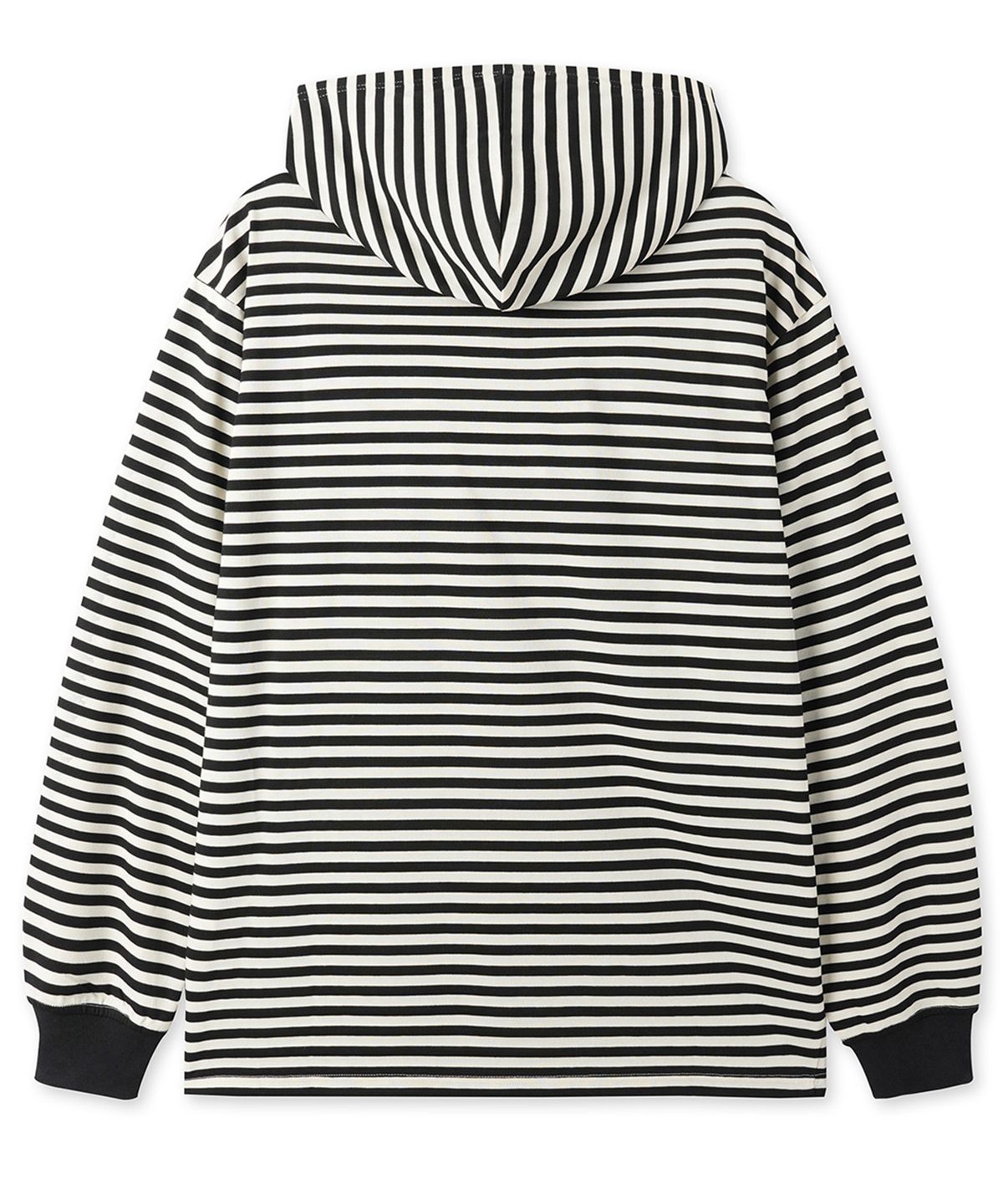 오픈야드(오와이)(OPENYARD(OY)) STRIPE HOODED L/S TEE - BLACK
