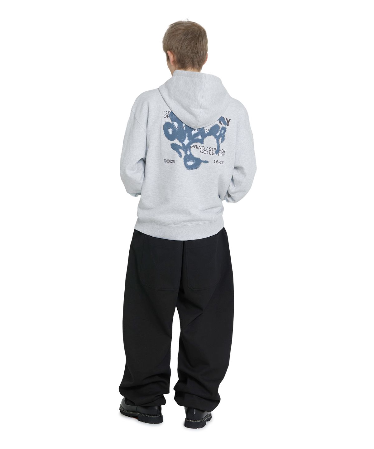 오픈야드(오와이)(OPENYARD(OY)) HEART GRAFFITI SPRAY HOODIE ZIP UP - LIGHT MELANGE