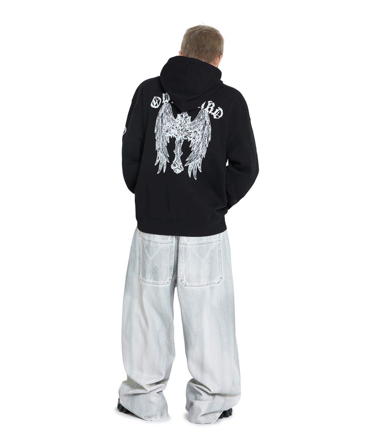 오와이(OY) GOTHIC CROSS HOODIE ZIP UP - BLACK