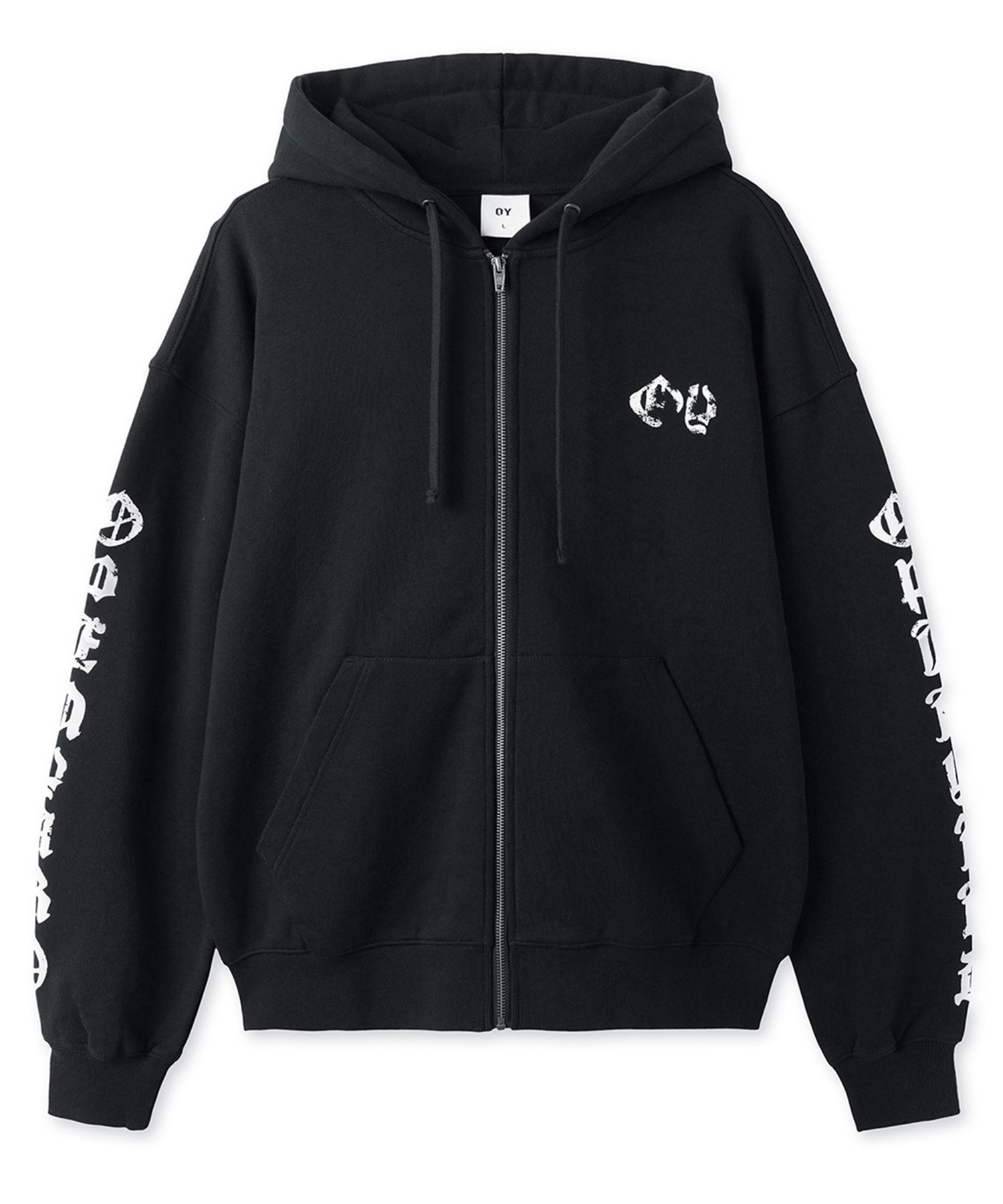 MUSINSA公式 | OY GOTHIC CROSS HOODIE ZIP UP - BLACK