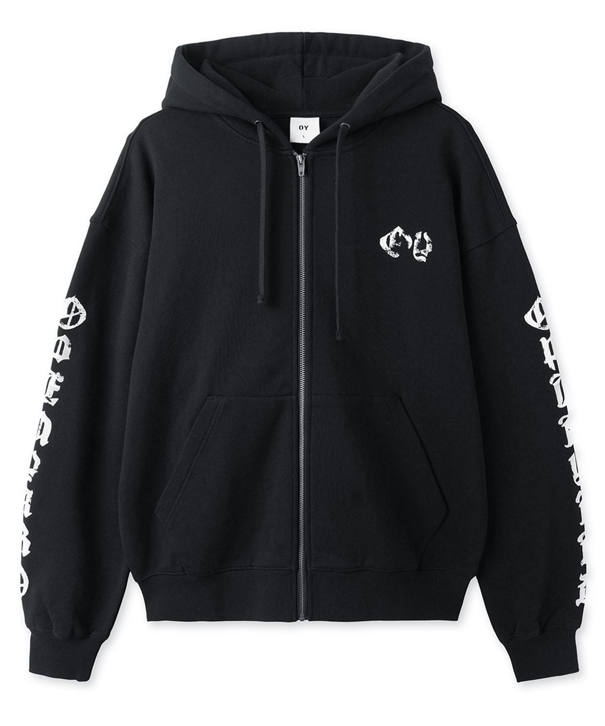 오와이(OY) GOTHIC CROSS HOODIE ZIP UP - BLACK