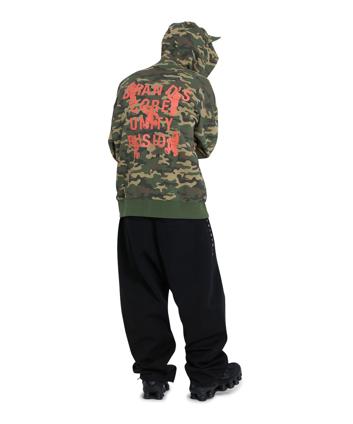 오픈야드(오와이)(OPENYARD(OY)) PLAYFUL ODOLLY EAR HOODIE ZIP UP - CAMO