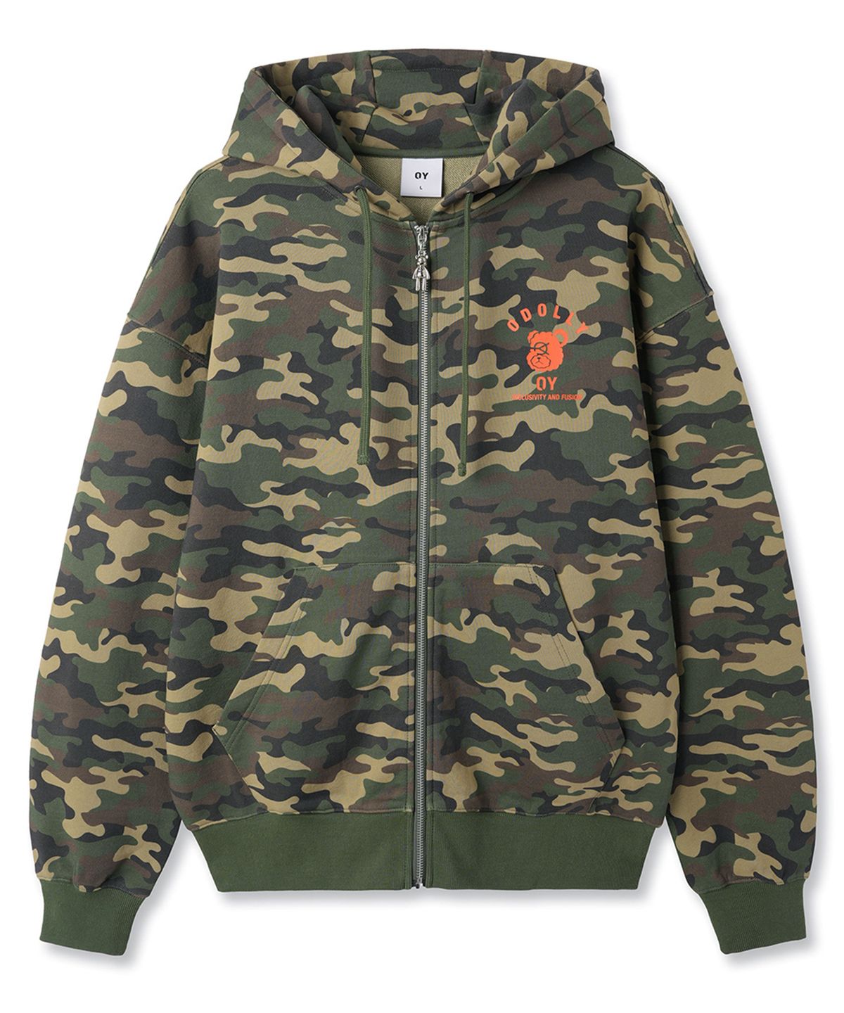 오픈야드(오와이)(OPENYARD(OY)) PLAYFUL ODOLLY EAR HOODIE ZIP UP - CAMO