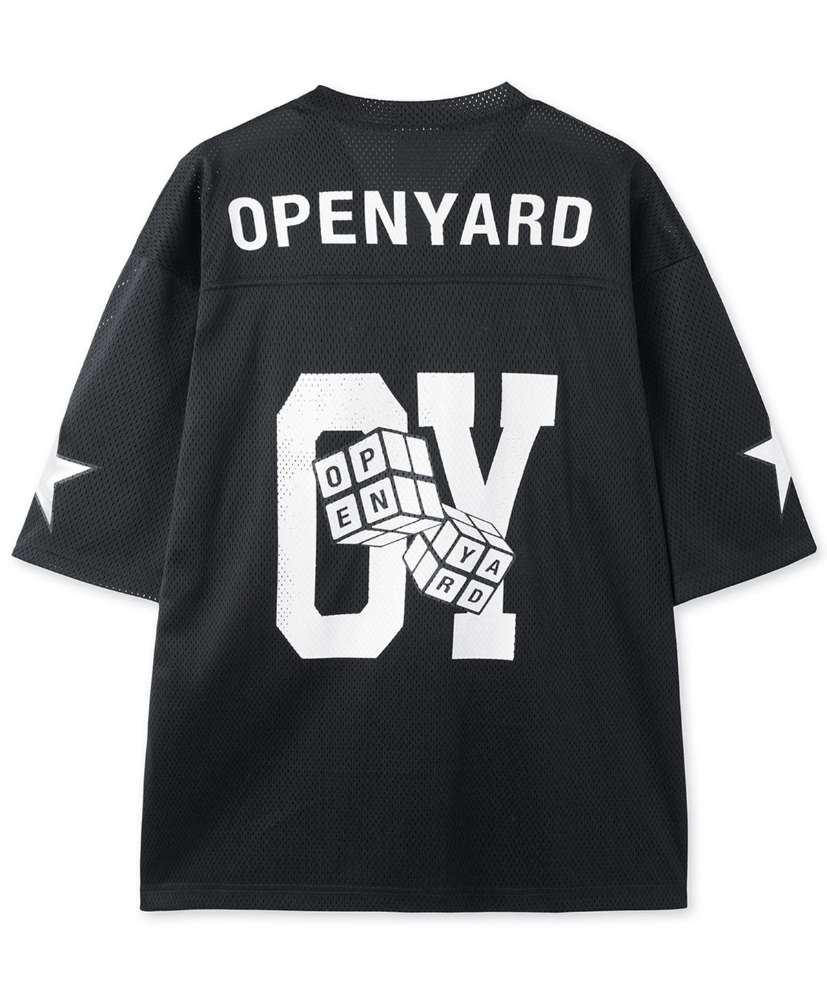 오픈야드(오와이)(OPENYARD(OY)) CUBE MESH FOOTBALL JERSEY - BLACK