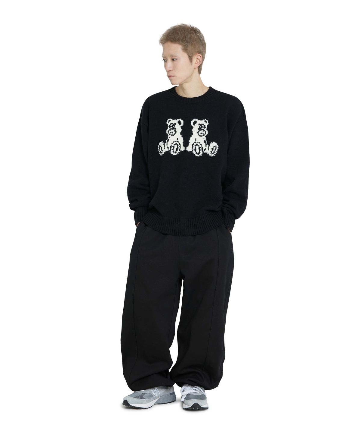 오픈야드(오와이)(OPENYARD(OY)) SEATED ODOLLY KNIT - BLACK