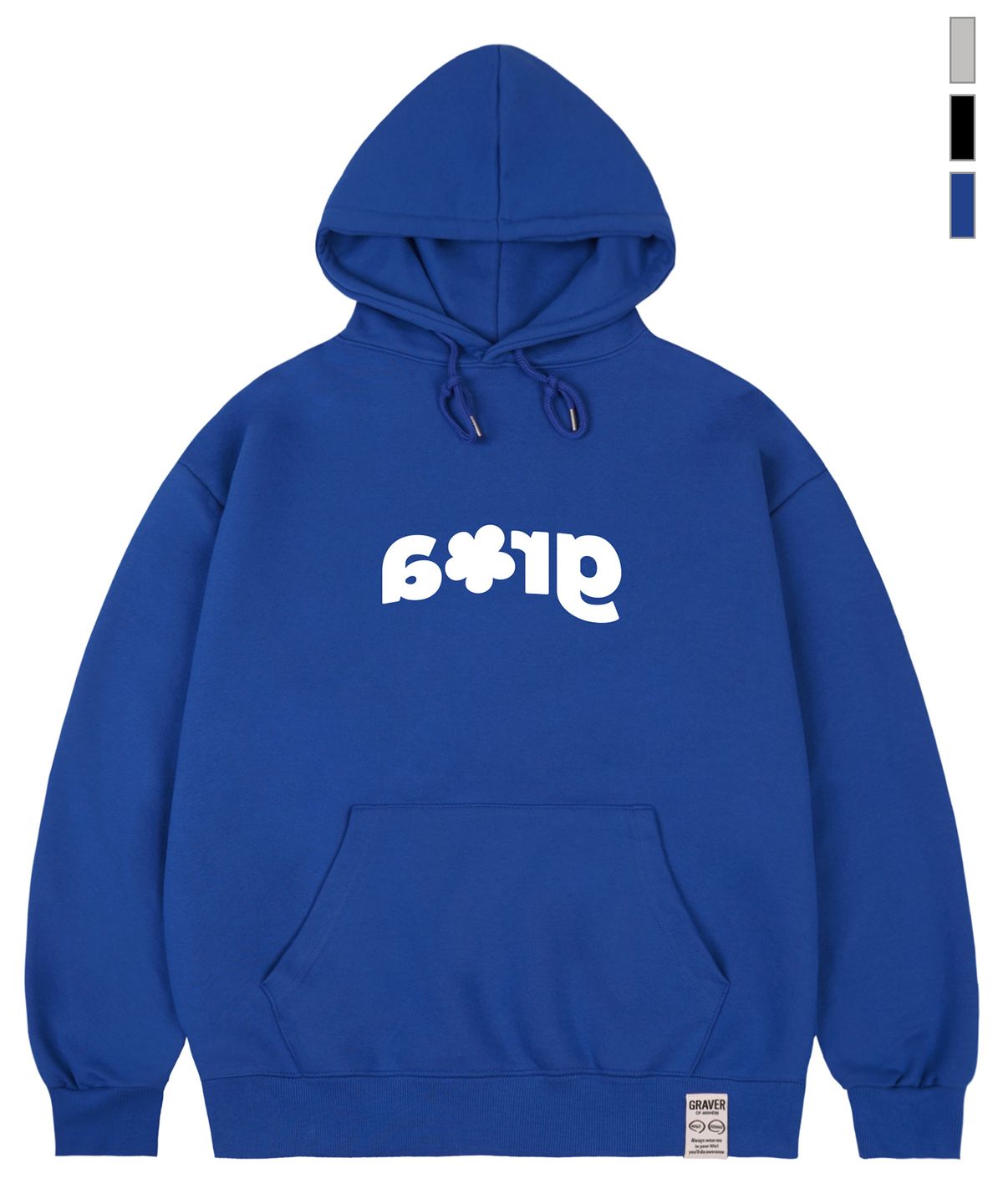 그레이버(GRAVER) [UNISEX]GRAR 실루엣 플라워 후드티_3color
