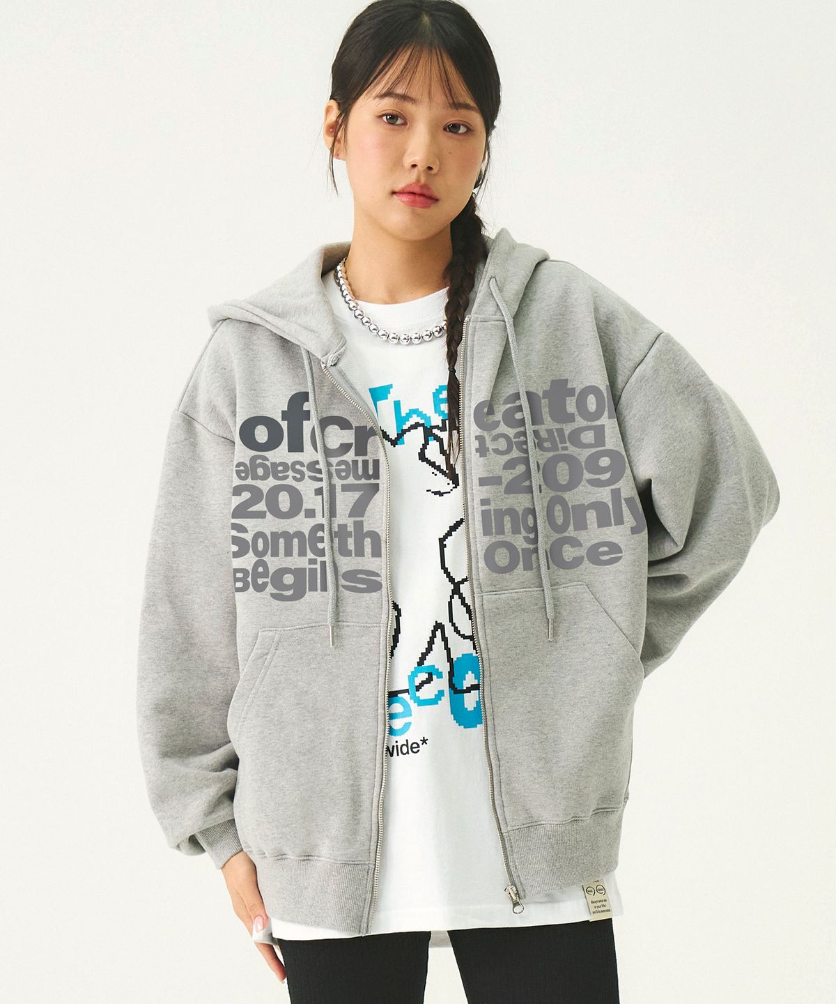 그레이버(GRAVER) [UNISEX]OF-CREATOR 후드집업_그레이