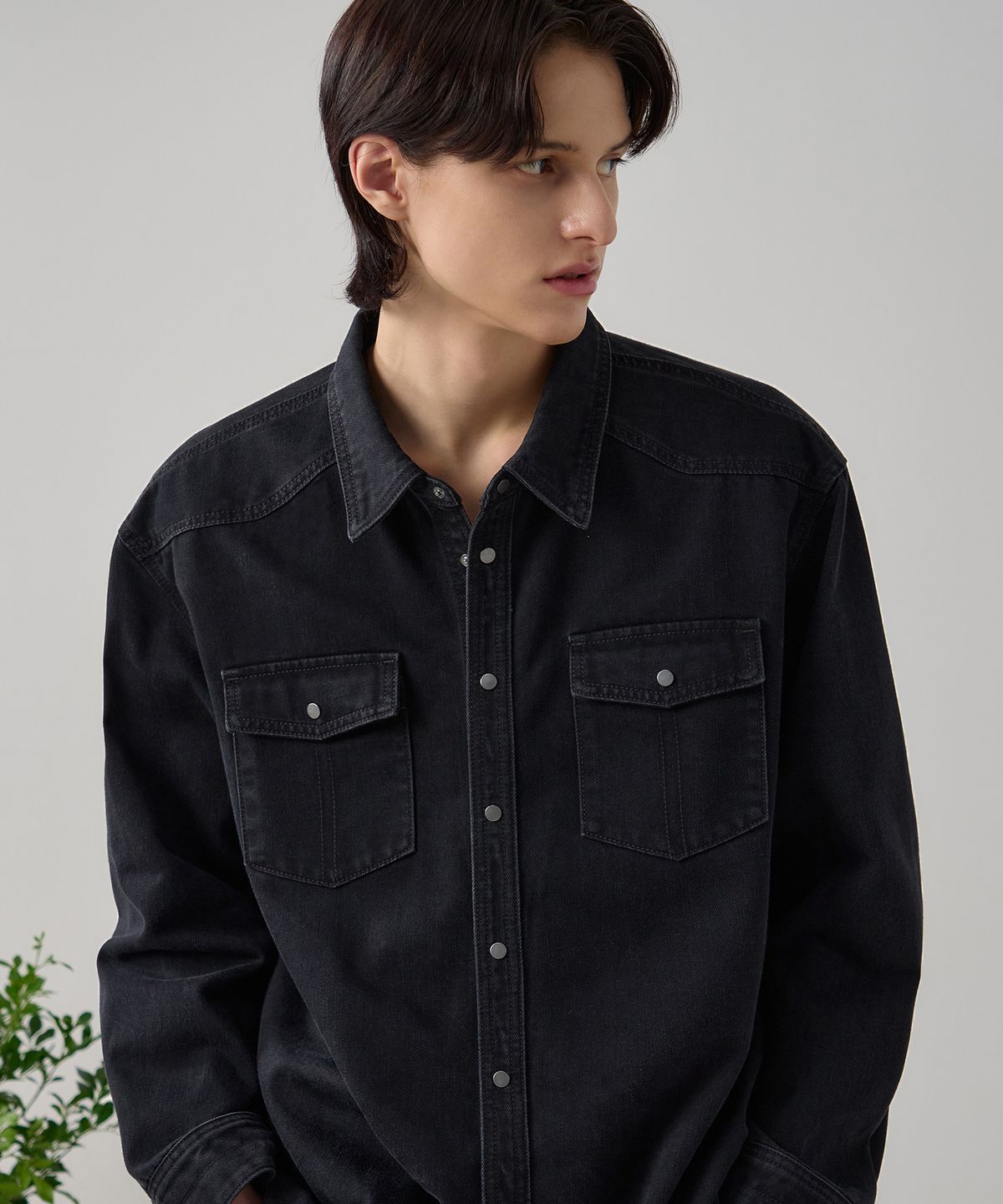 드로우핏(DRAW FIT) 카빌 미드나잇 데님 셔츠 [BLACK]