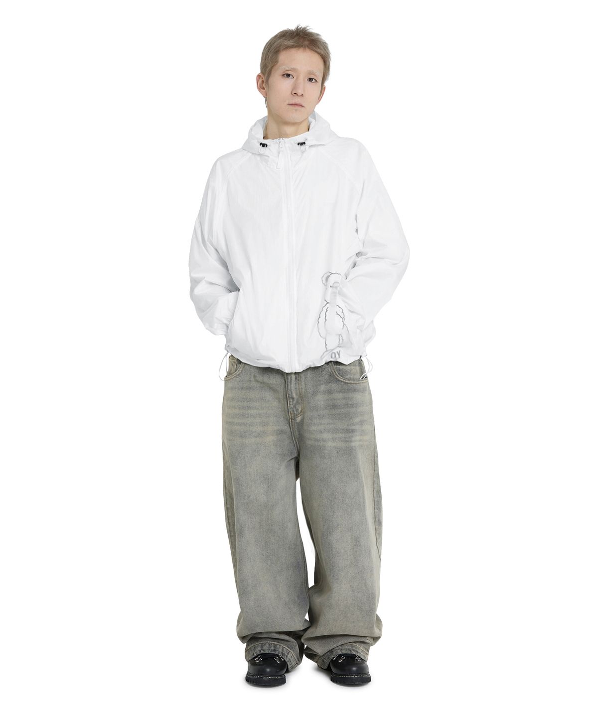 오픈야드(오와이)(OPENYARD(OY)) ODOLLY SHEER SHELL WINDBREAKER - WHITE