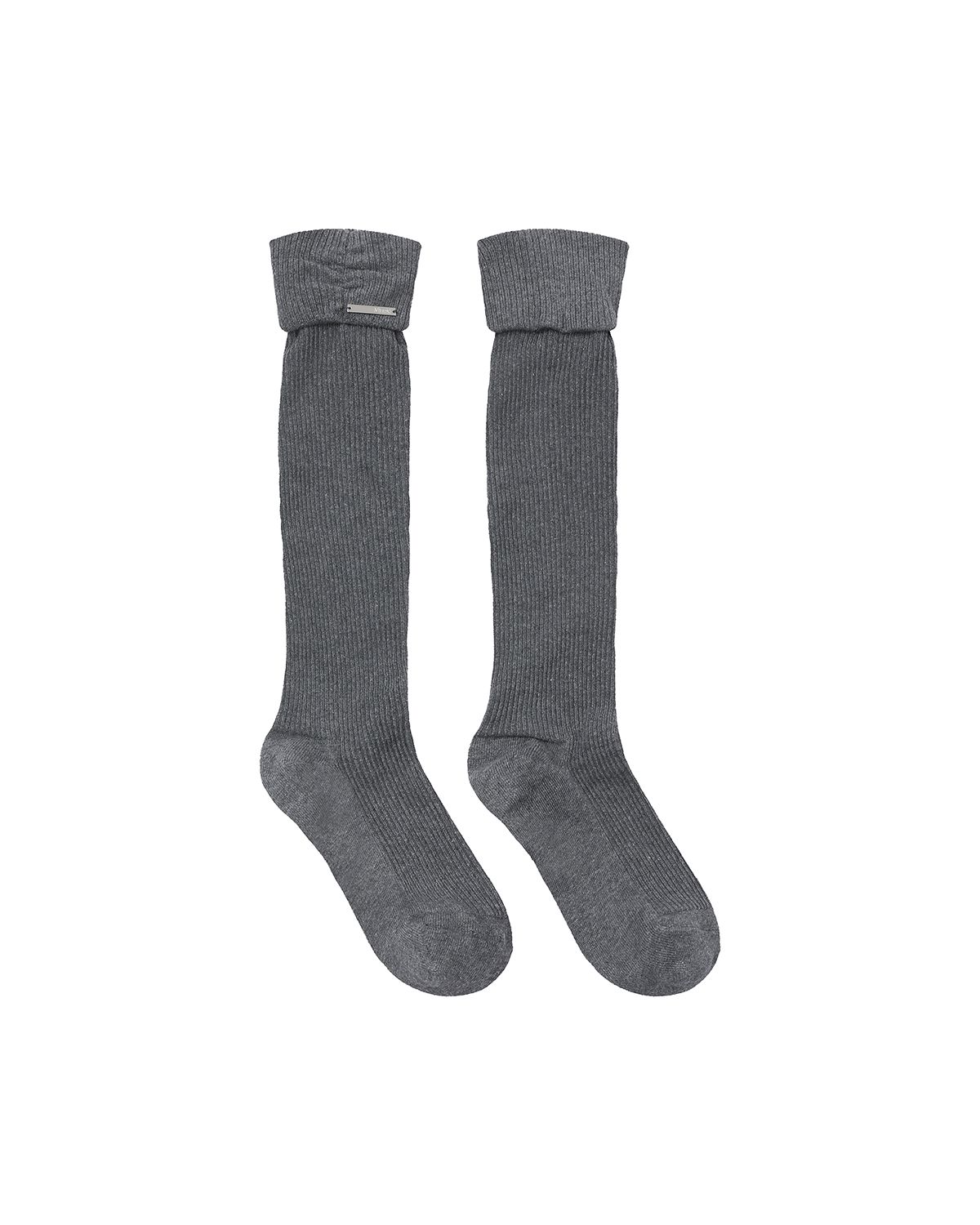 미세키서울(MISEKI SEOUL) Shirring knee socks CHARCOAL