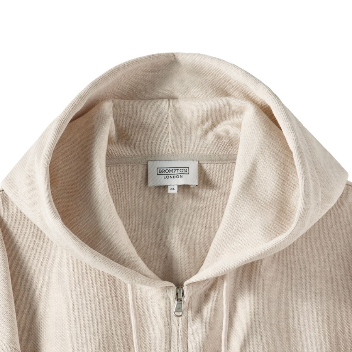 브롬톤 런던(BROMPTON LONDON) DIAGONAL JACQUARD HOOD FULL ZIP - OATMEAL (P251UFT460)