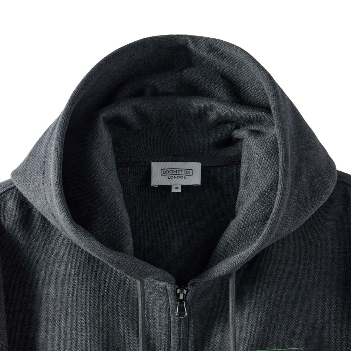 브롬톤 런던(BROMPTON LONDON) DIAGONAL JACQUARD HOOD FULL ZIP - CHARCOAL (P251UFT460)