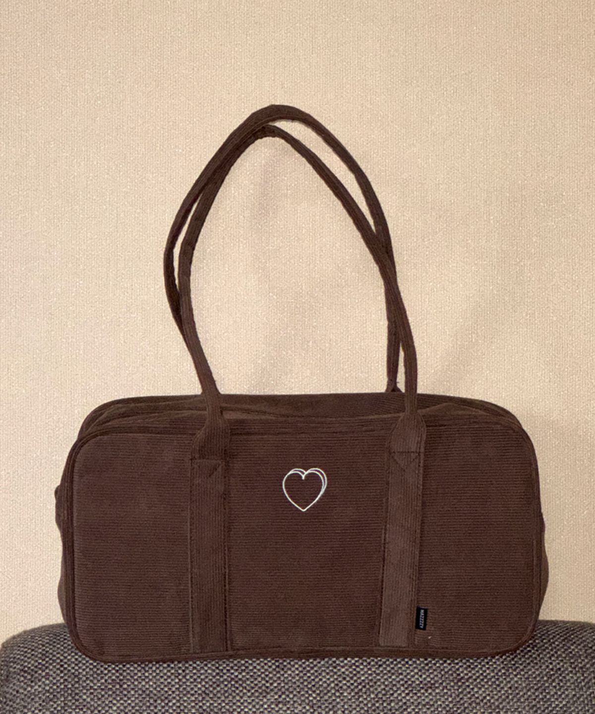 마찌(MAZZZZY) Corduroy signature Bostonbag_Chestnut Brown