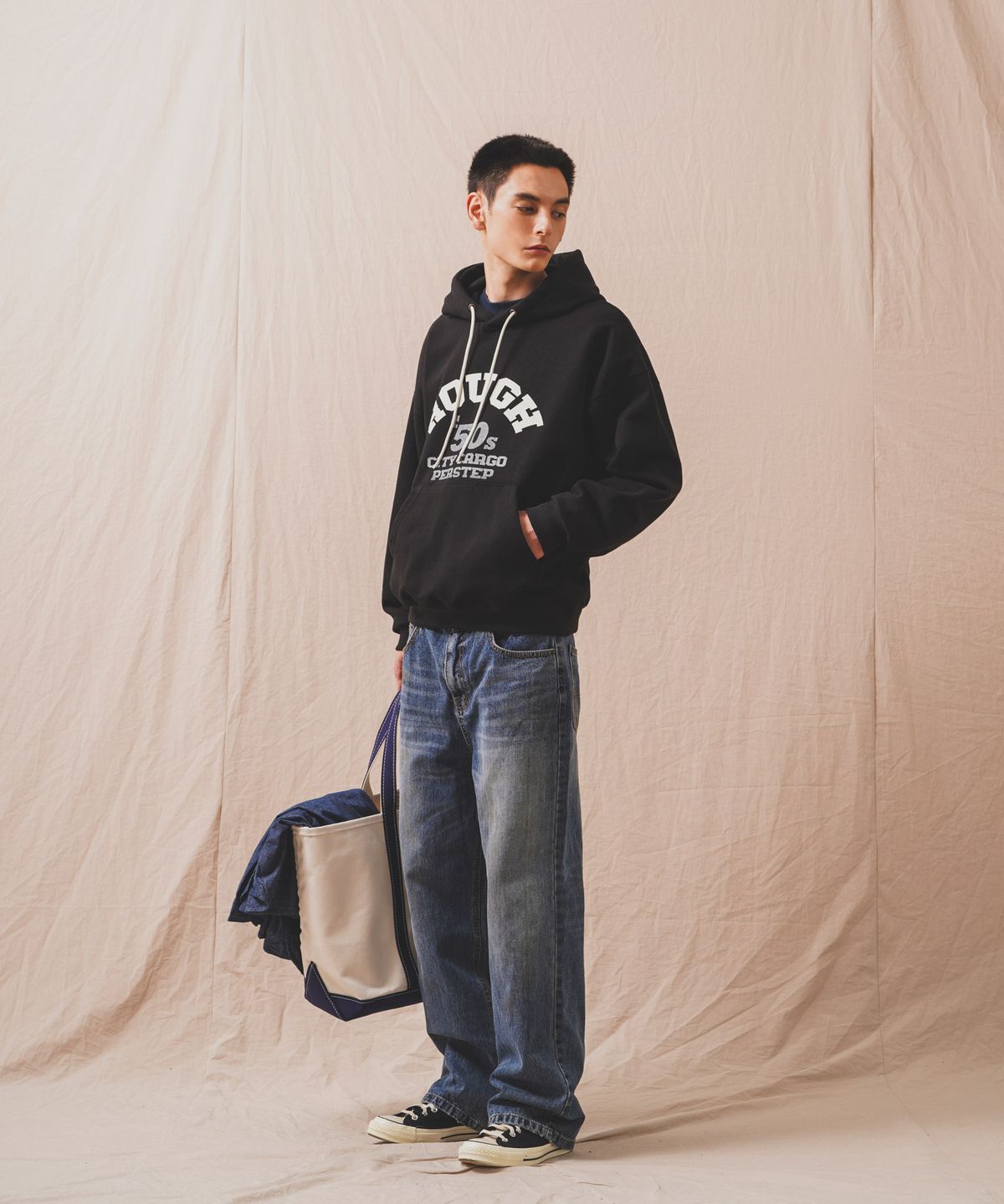 퍼스텝(PERSTEP) 시티 카고 헤비웨이트 후드 블랙 SMHD4683