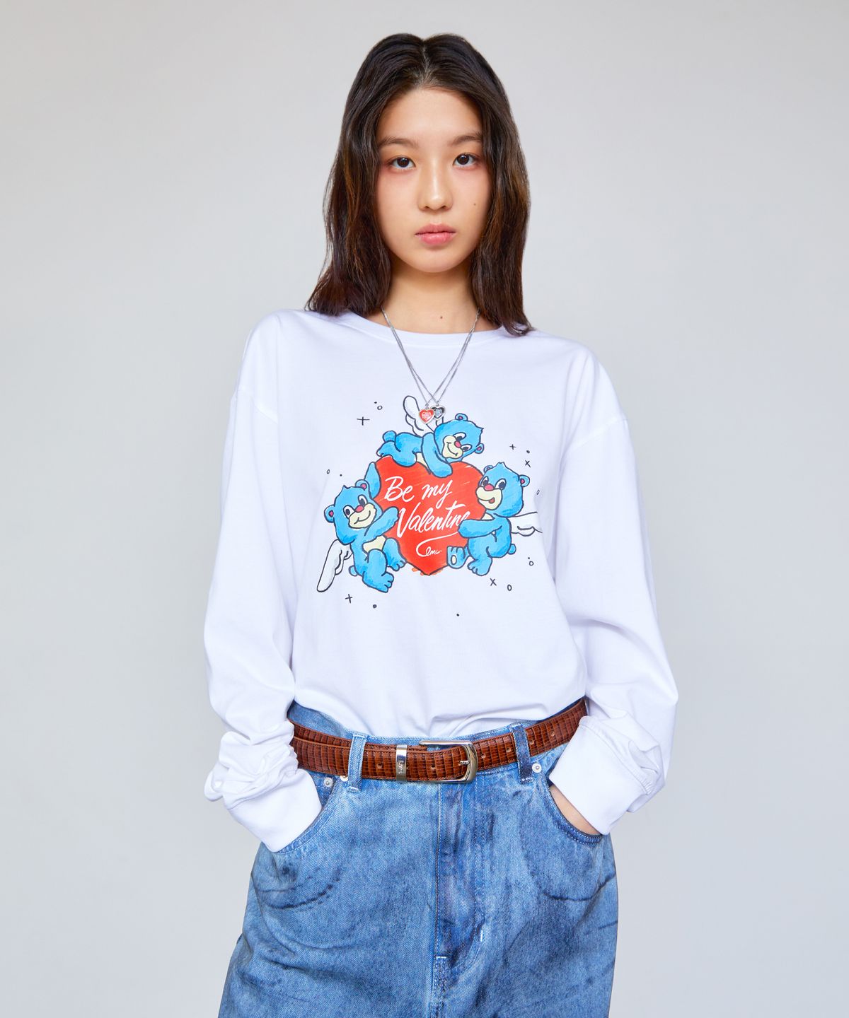 엘엠씨(LMC) HEART TYPO PENDANT NECKLACE black