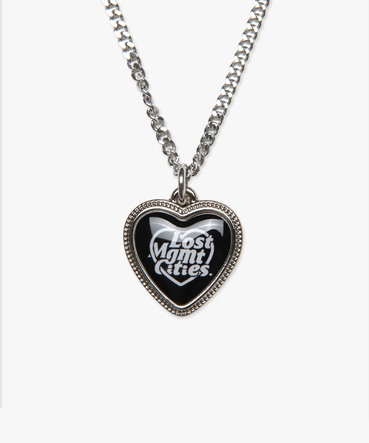 엘엠씨(LMC) HEART TYPO PENDANT NECKLACE black