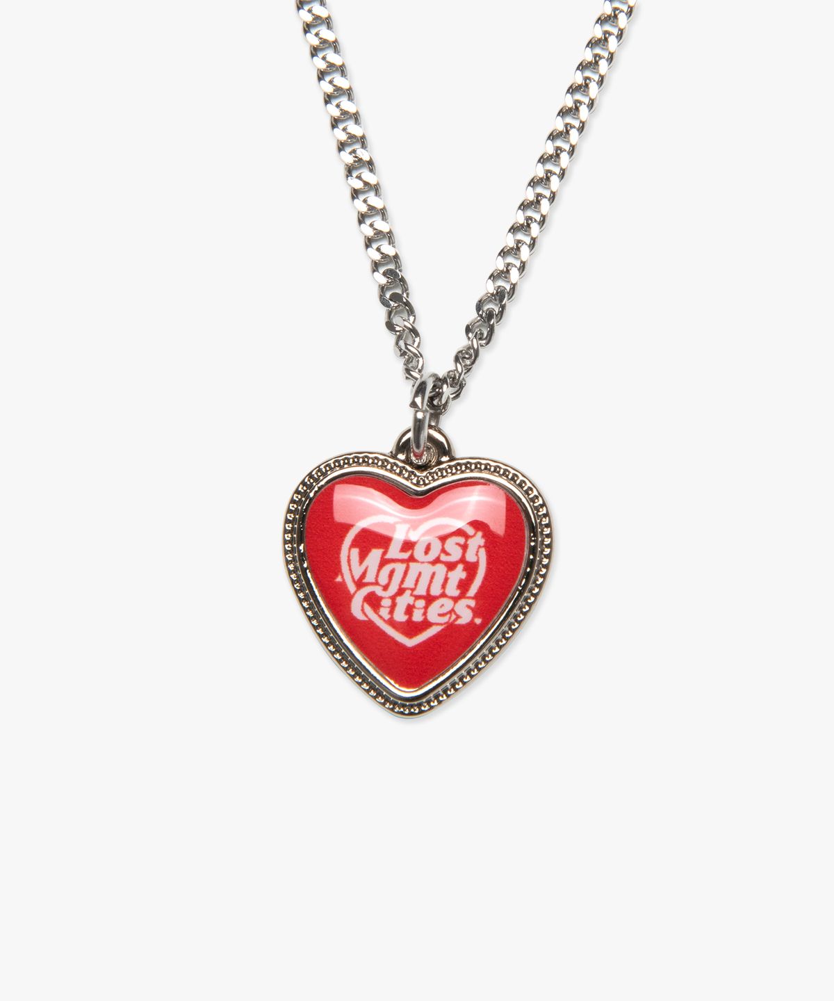 엘엠씨(LMC) HEART TYPO PENDANT NECKLACE red