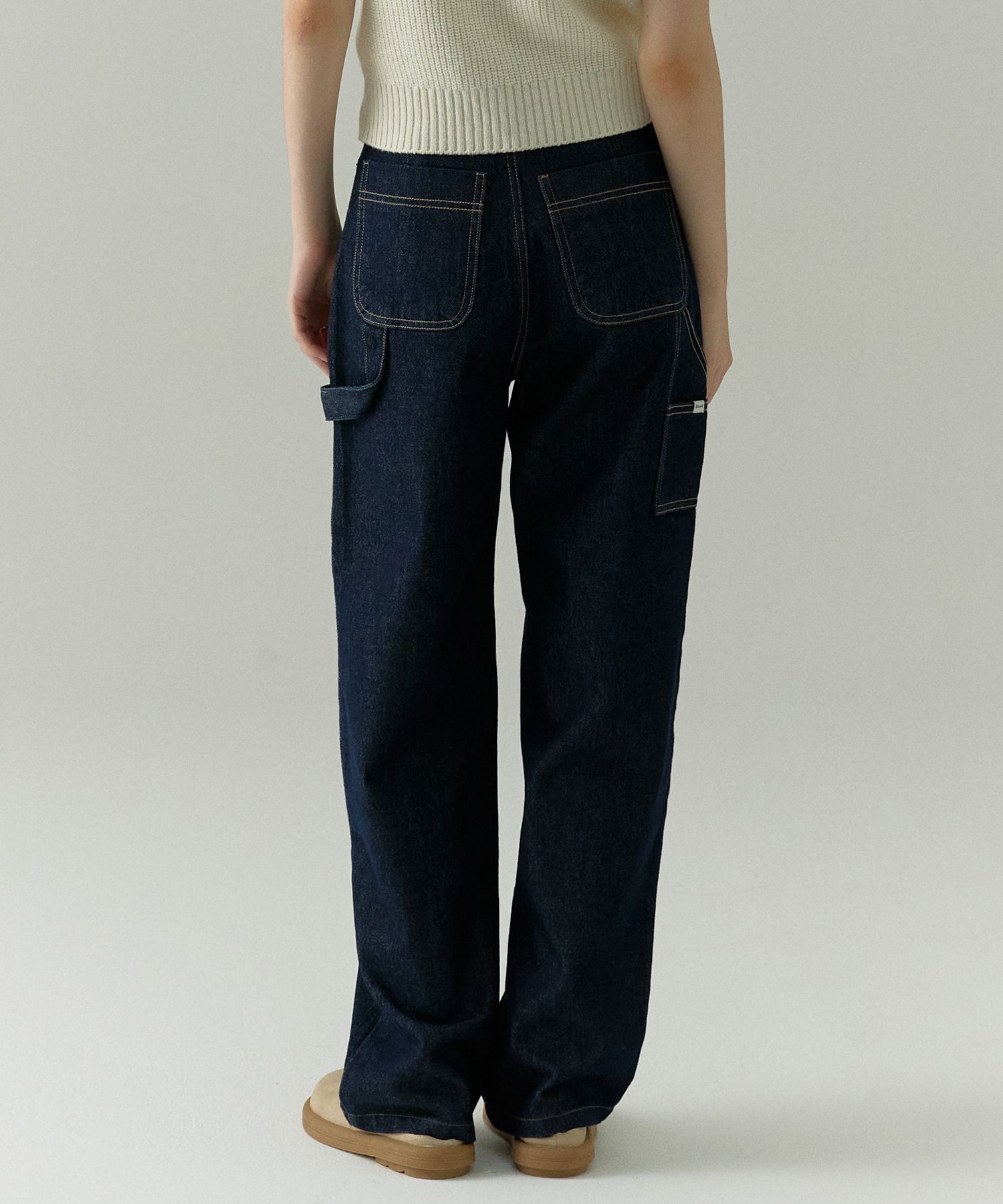 OSTKAKA ♥ Carpenter Wide Denim Pants /追跡付 MUSINSA | OSTKAKA Carpenter Wide Denim Pants True Blue