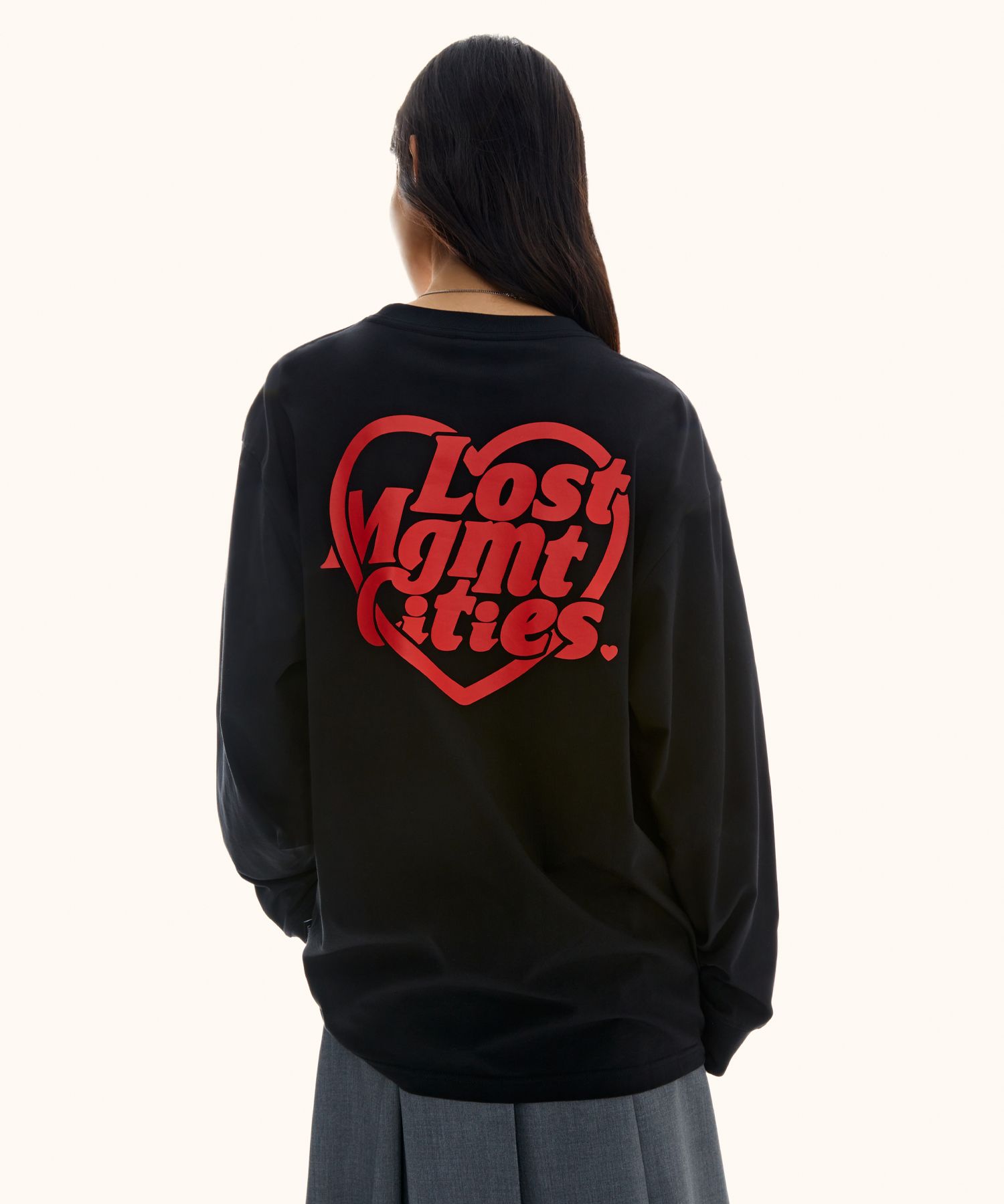 MUSINSA | LMC HEART GLOBE LONG SLV TEE black